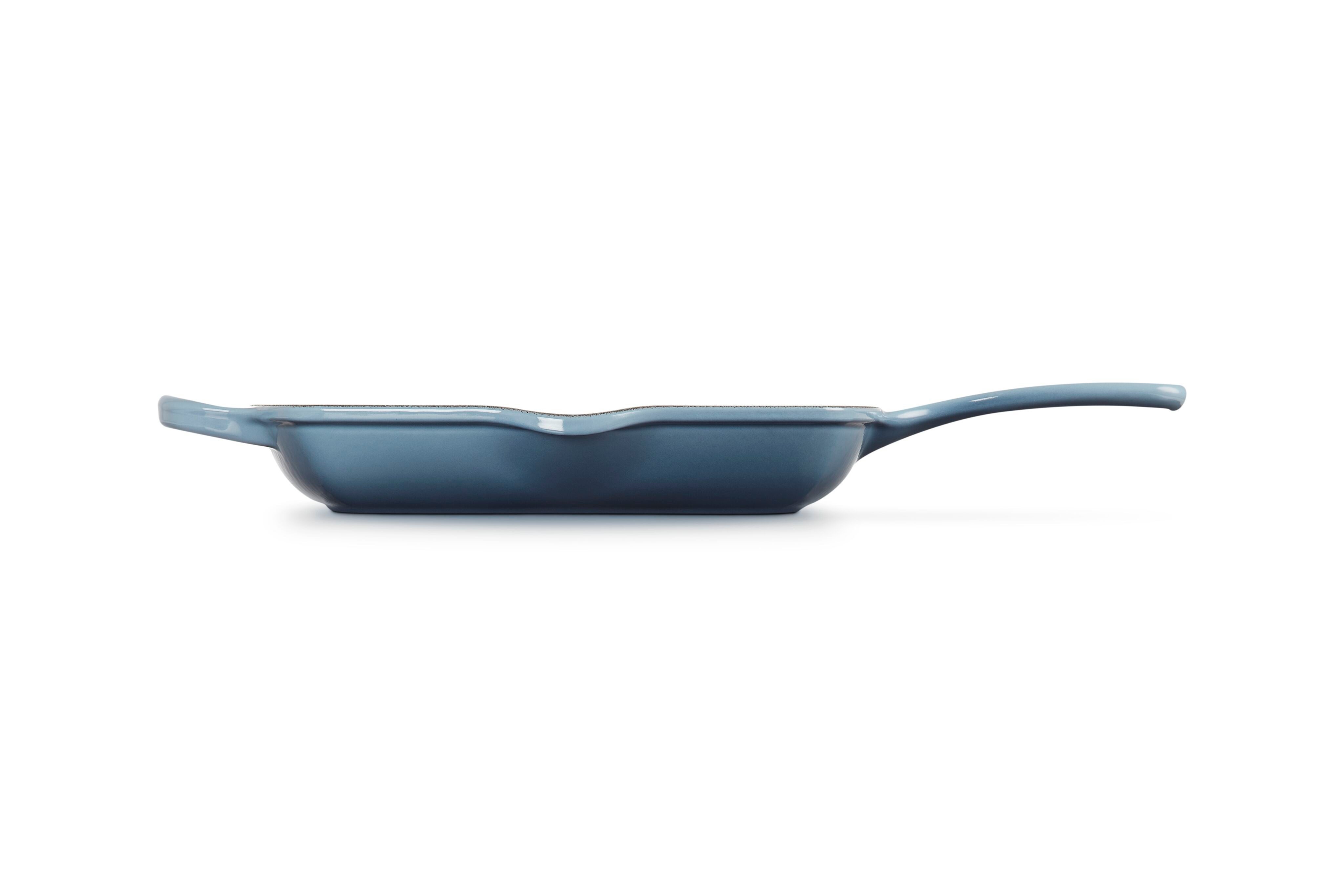 LE CREUSET Grillpfanne Signature, Quadratisch, Gusseisen, 26 cm, Für alle Herdarten geeignet, 2,86 kg, Chambray, 20183264340422