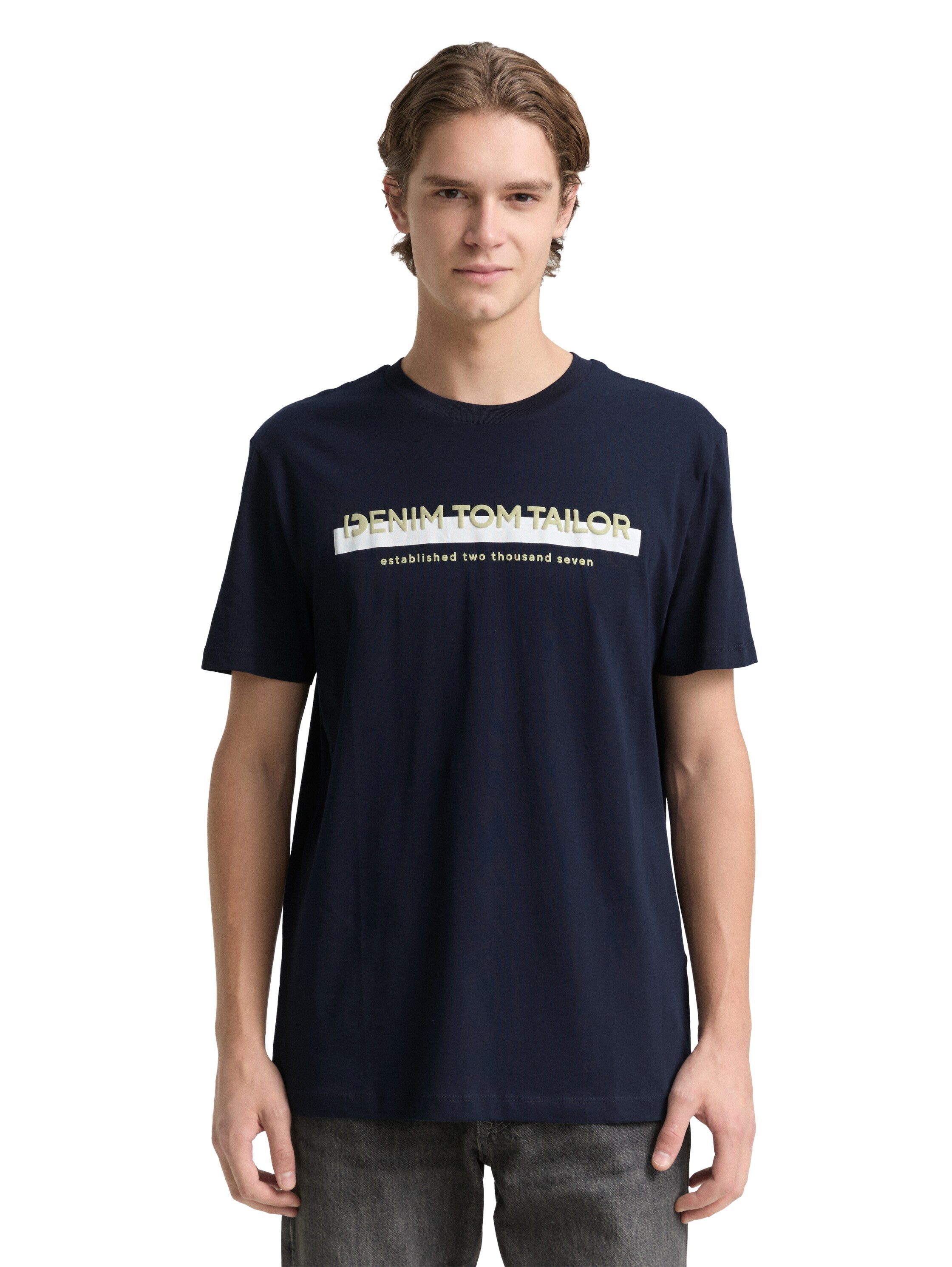 TOM TAILOR Denim T-Shirt mit Logofrontprint günstig online kaufen