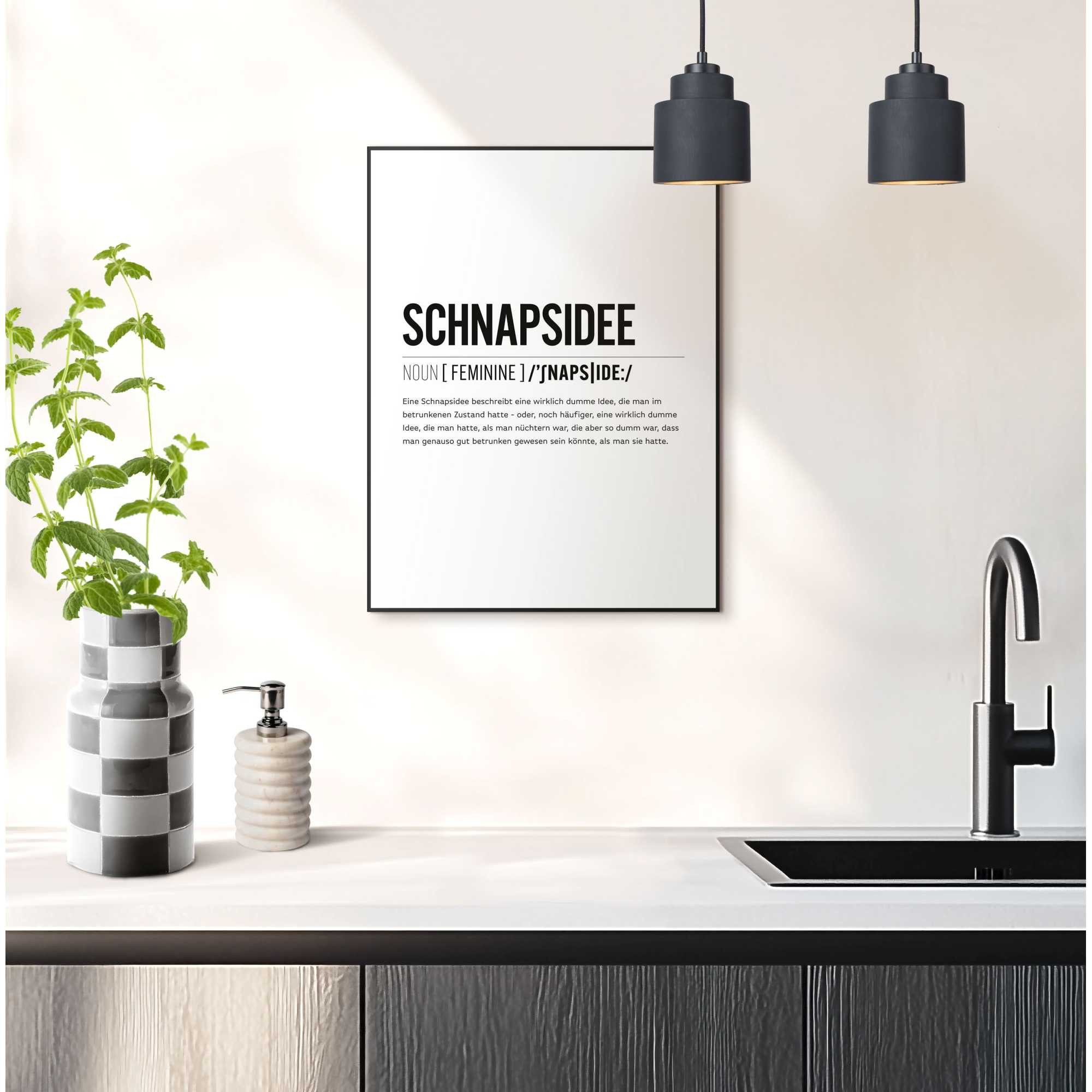 Reinders! Poster Schnapsidee, Küche - Schwarz-Weiß günstig online kaufen