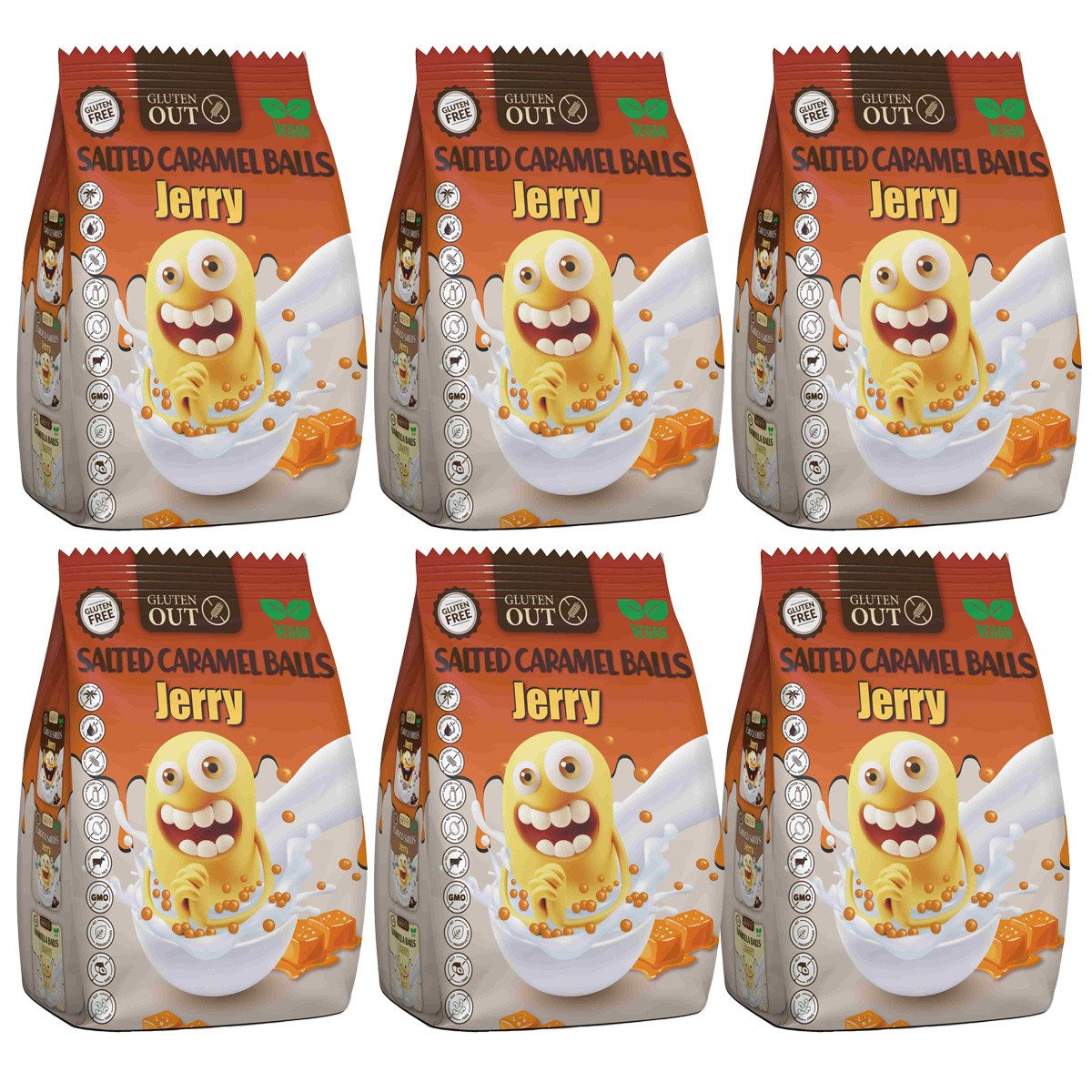 Nerano Cerealien, Nerano Salted Caramel Balls Jerry Frühstücksgetreide 375g 6er Pack