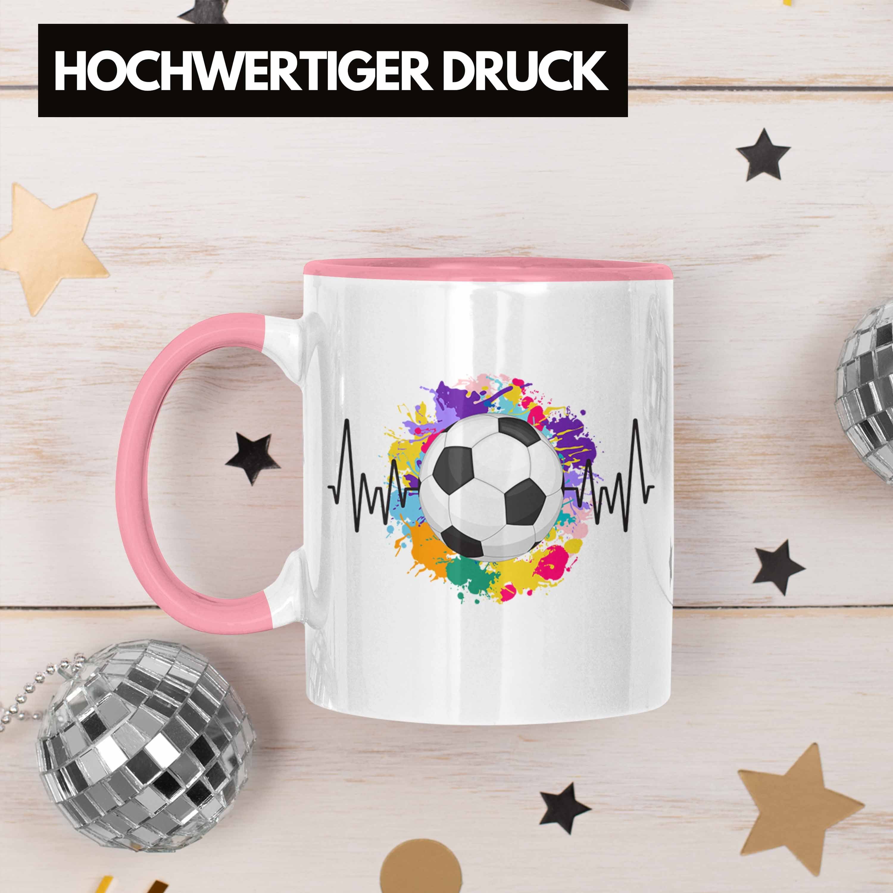 Geschenk Fussball für Tasse Tasse Tr Rosa Herzschlag Spieler Trendation - Fußball Trendation