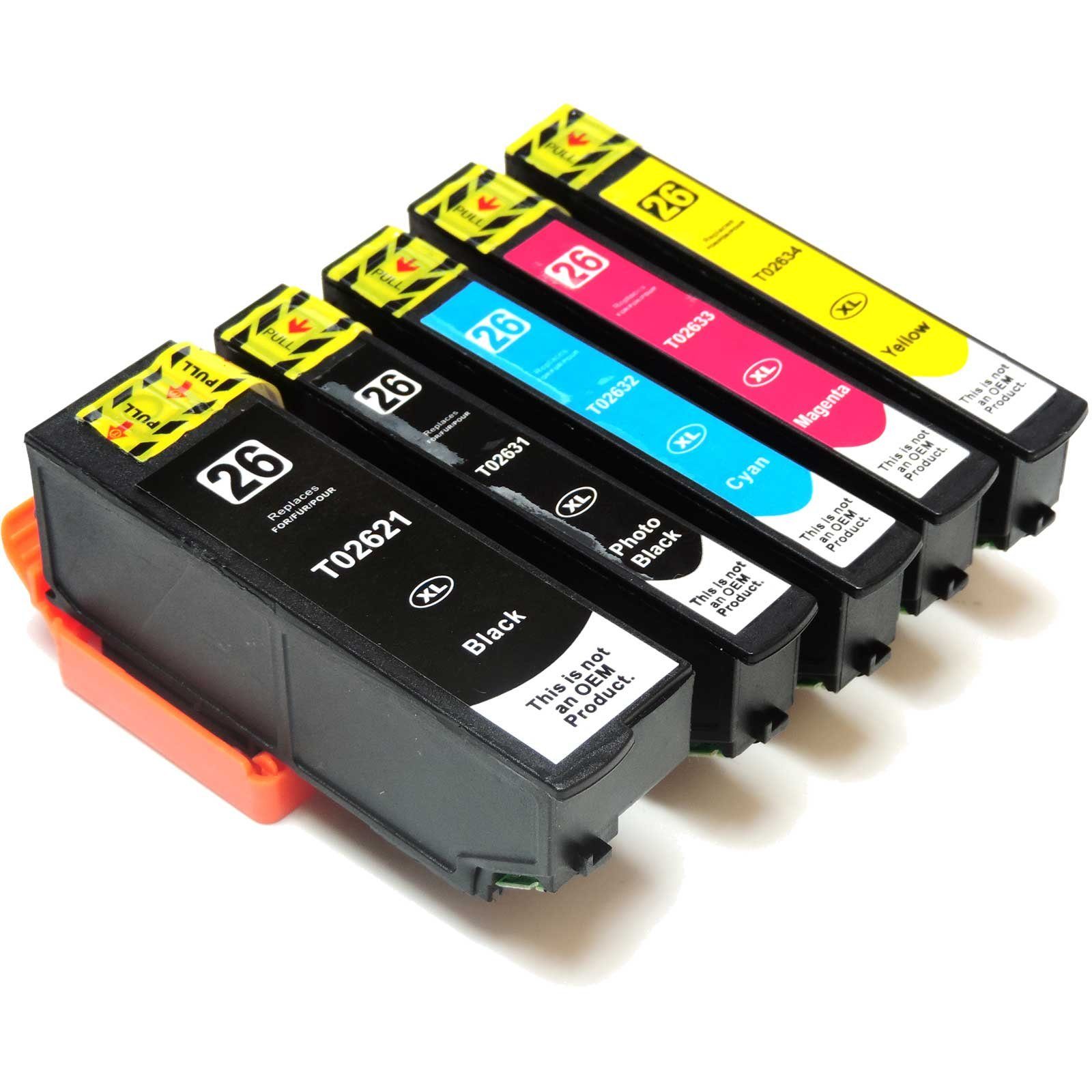 D&C Kompatibel Epson T2636, Eisbär, 26XL, C13T26364010 Multipack 5-Farben Tintenpatrone