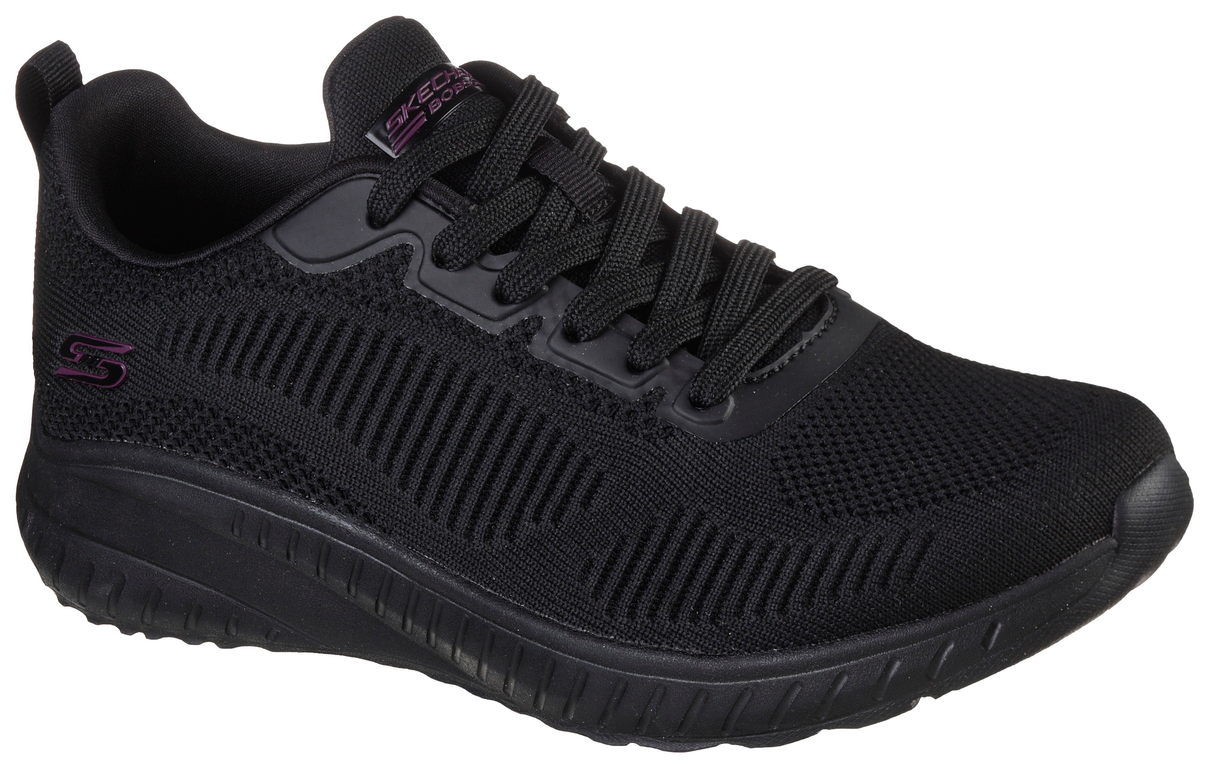 Skechers BOBS SQUAD CHAOS FACE komfortabler OFF Sneaker schwarz mit Innensohle