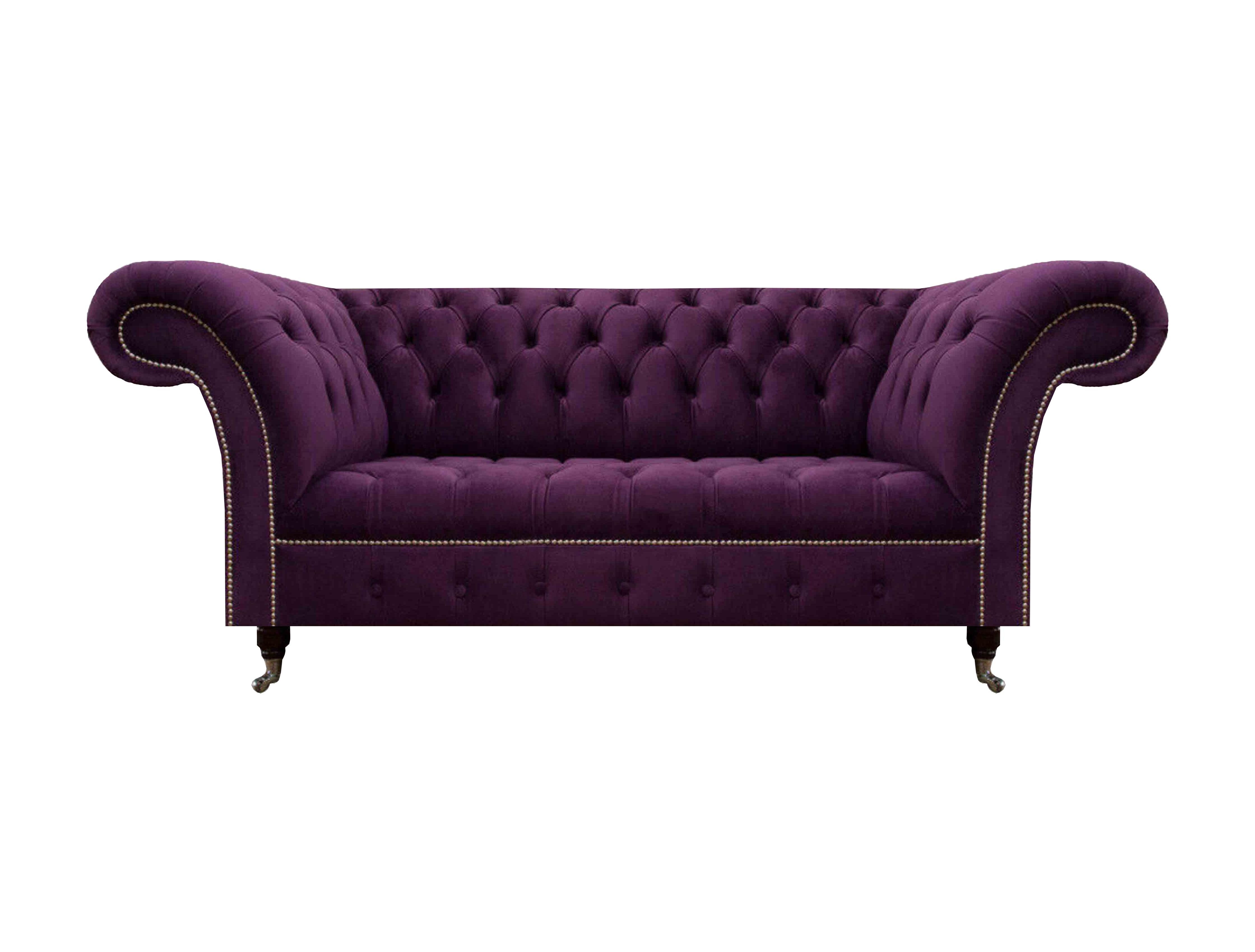 Xlmoebel Chesterfield-Sofa Dreisitzer Chesterfield Couch in lila Textilsofa mit Möbeldesign, Hergestellt in Europa