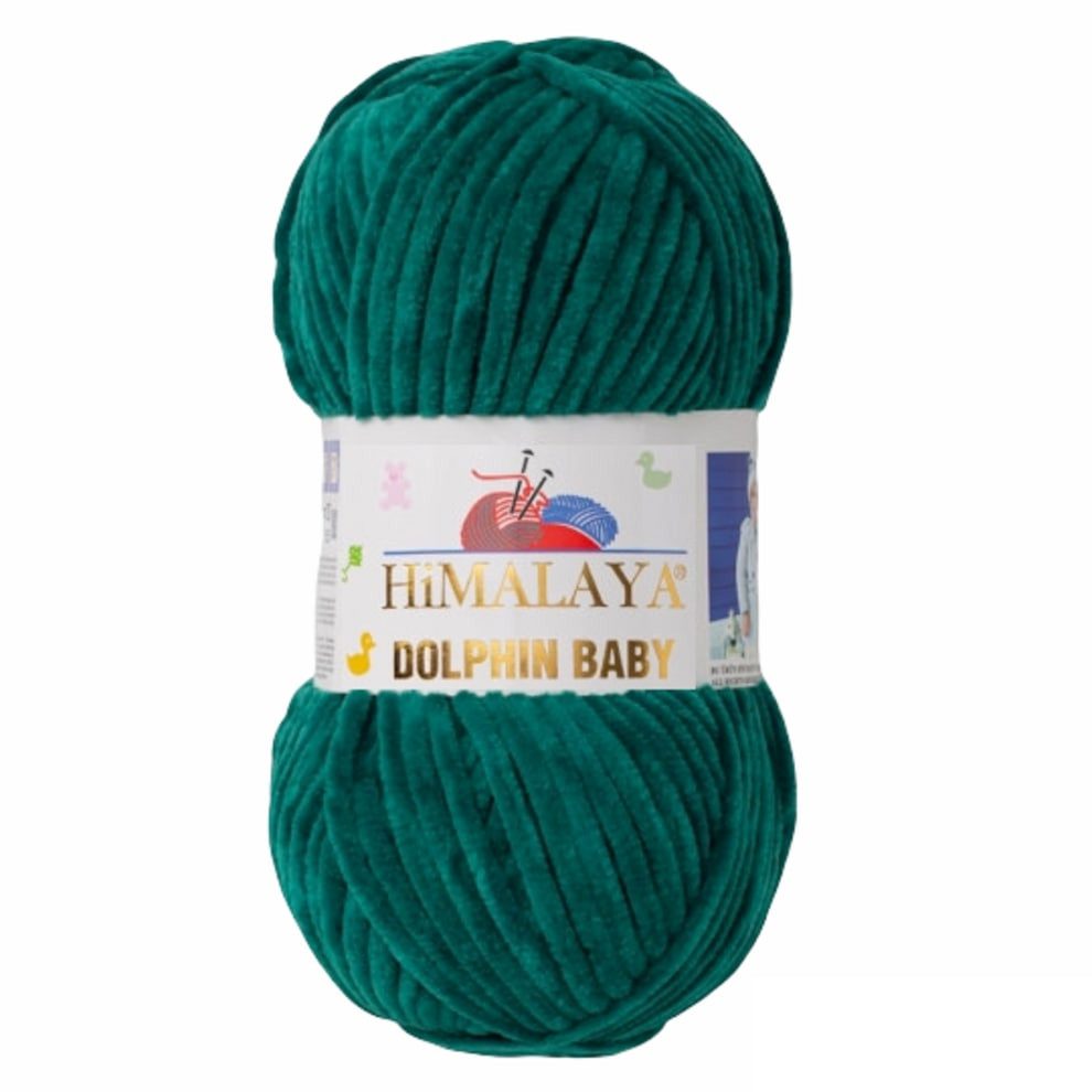 Himalaya Strickfein Himalaya Dolphin Baby Bulky Chenille Garn 80331-SmaragdGrün Häkelwolle, (1-St)