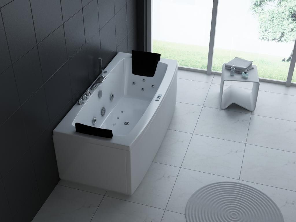 PureHaven Whirlpool 160x80 cm mit Heizung, Lichttherapie & Bluetooth-Soundsystem