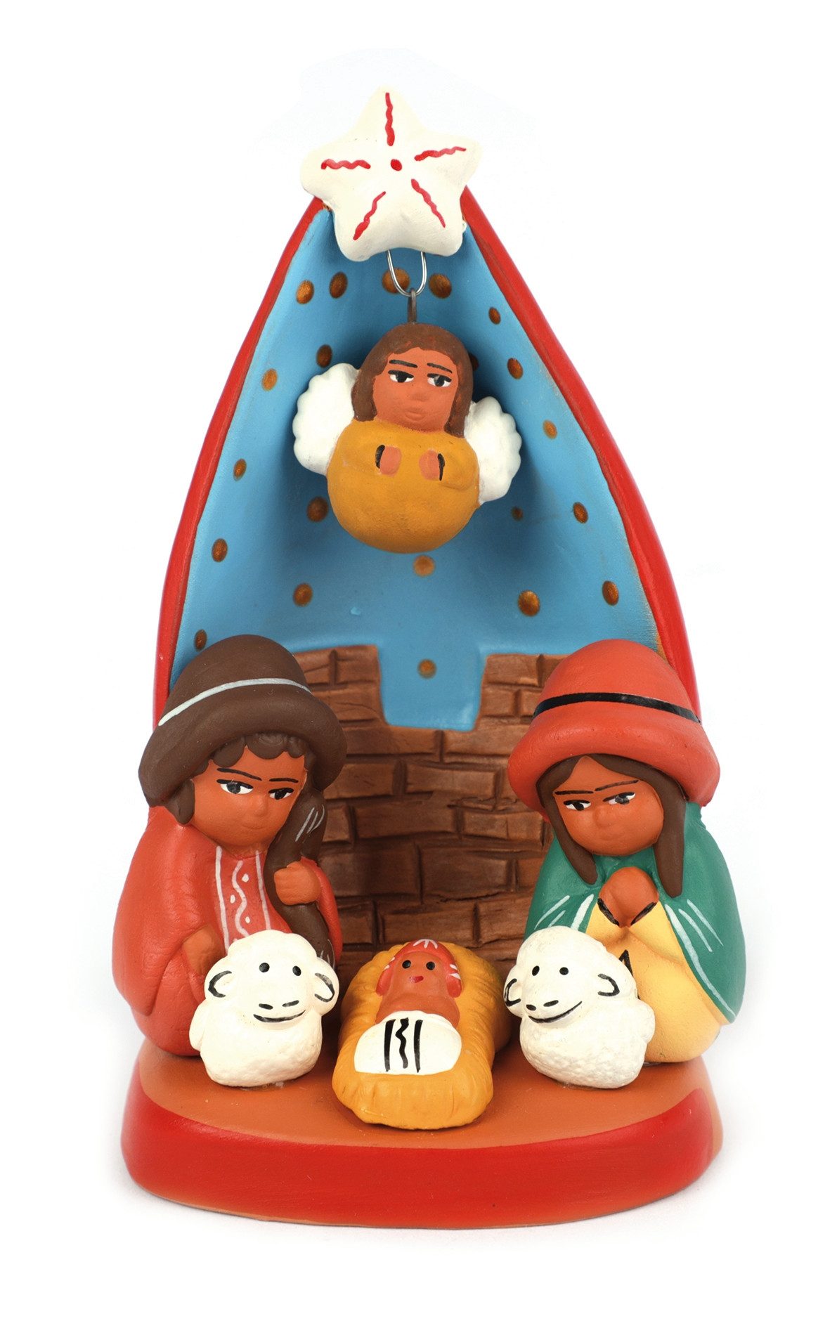 El Puente Krippenfigur Heilige Familie, Handmade, Handmade