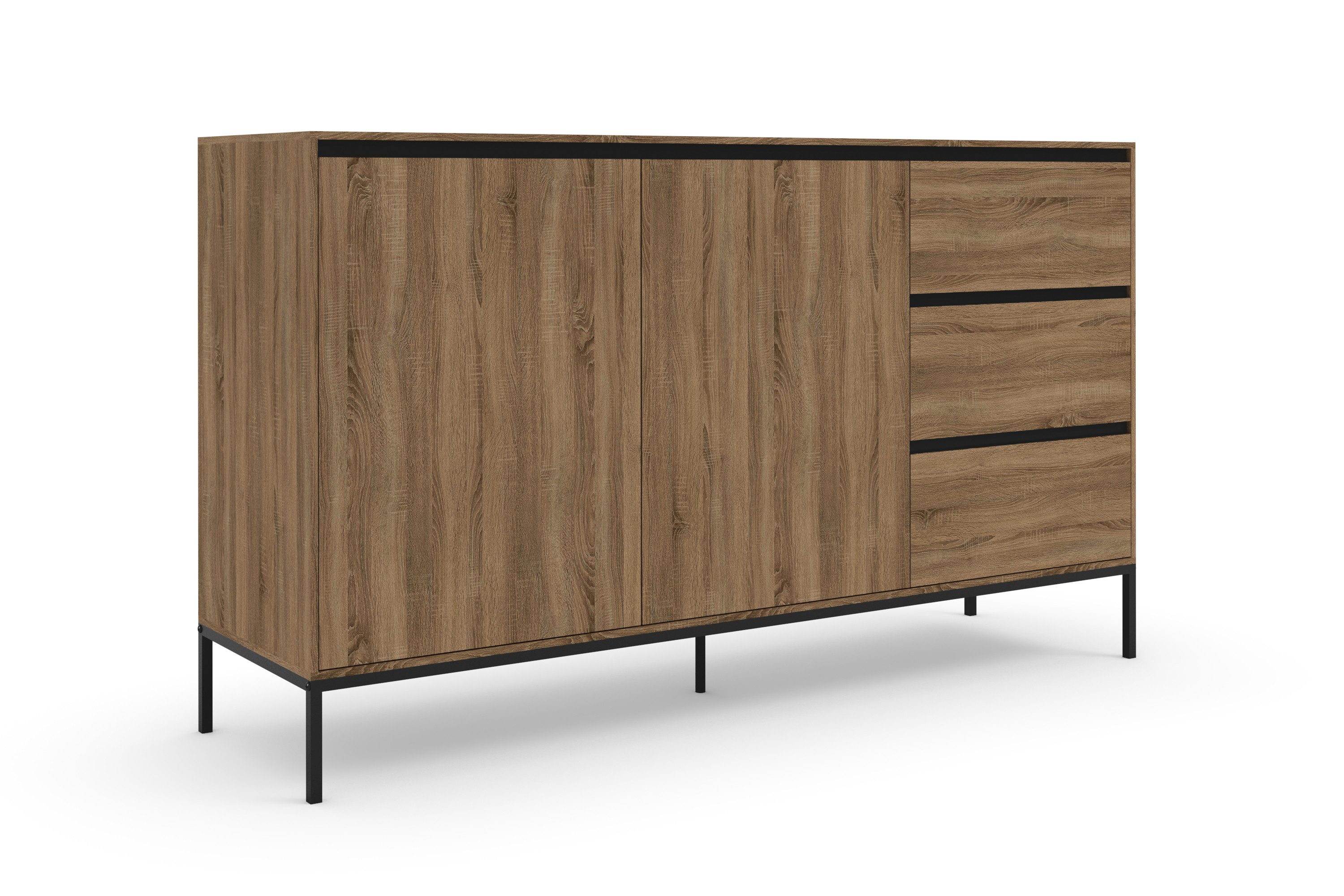 INOSIGN Sideboard Bari, Kommode mit 2 Türen und 3 Schubkästen, Breite 140 c günstig online kaufen
