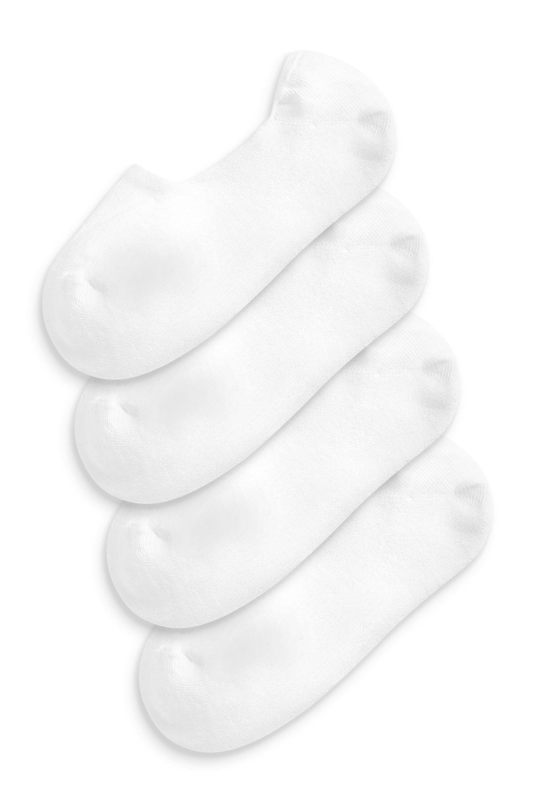 Next Füßlinge Sneaker-Füßlinge mit gepolsterter Sohle, 4er-Pack (1-Paar) White