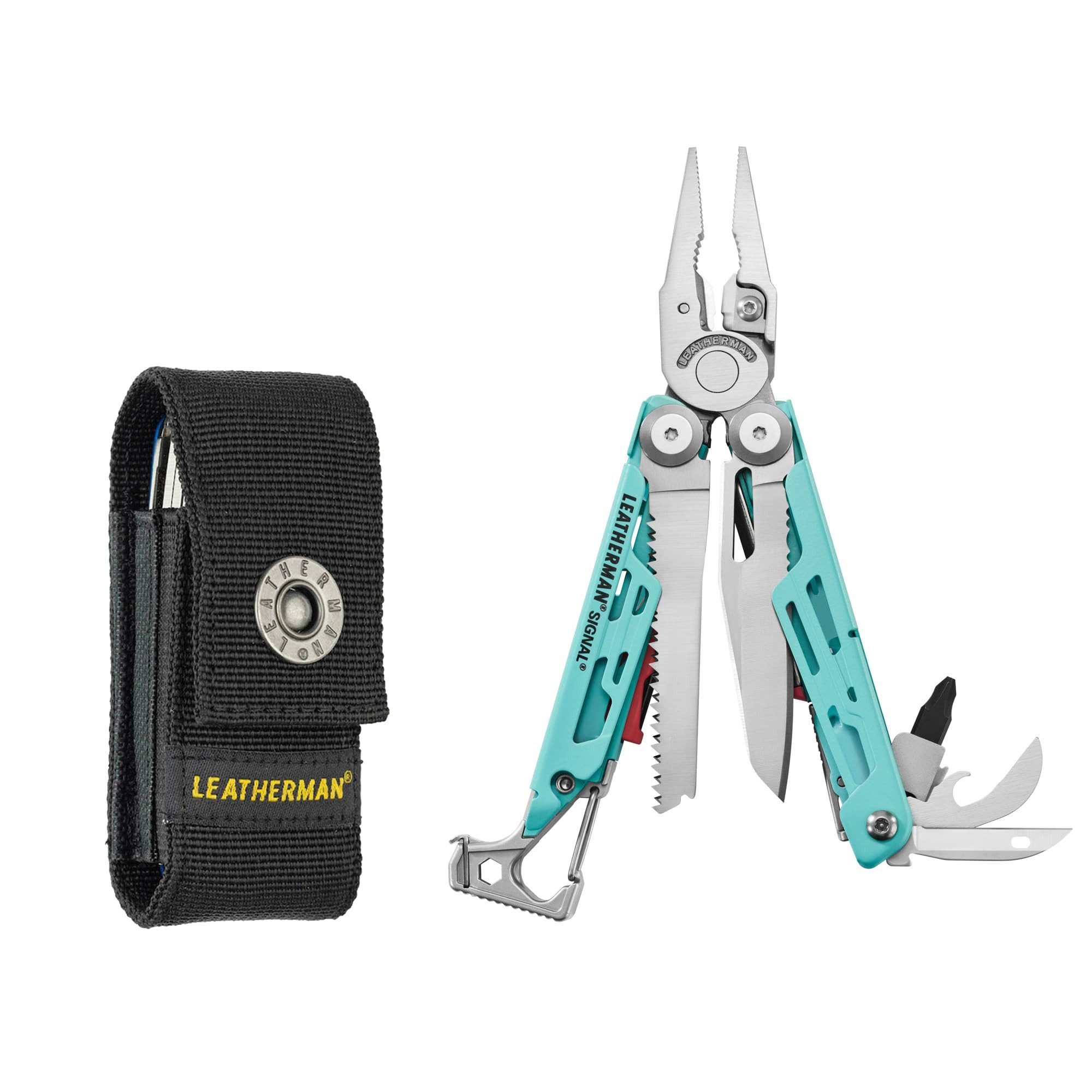Multitool Leatherman Signal Multi-Tool - 19 Tools, Schwarzes Nylonholster