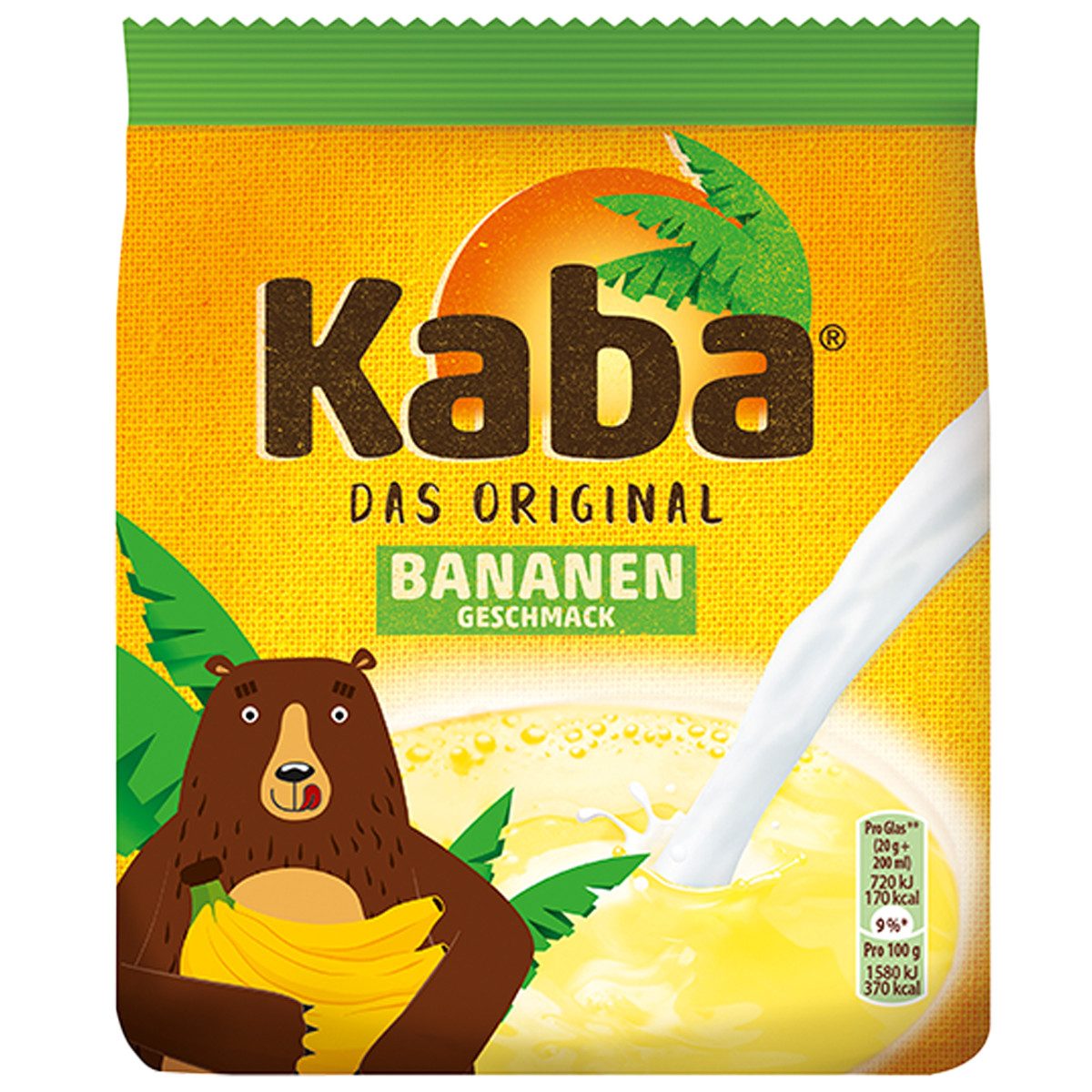 Kaba Kakao, Kaba das Original Getränkepulver Sorte Banane Nachfüllpack 400g
