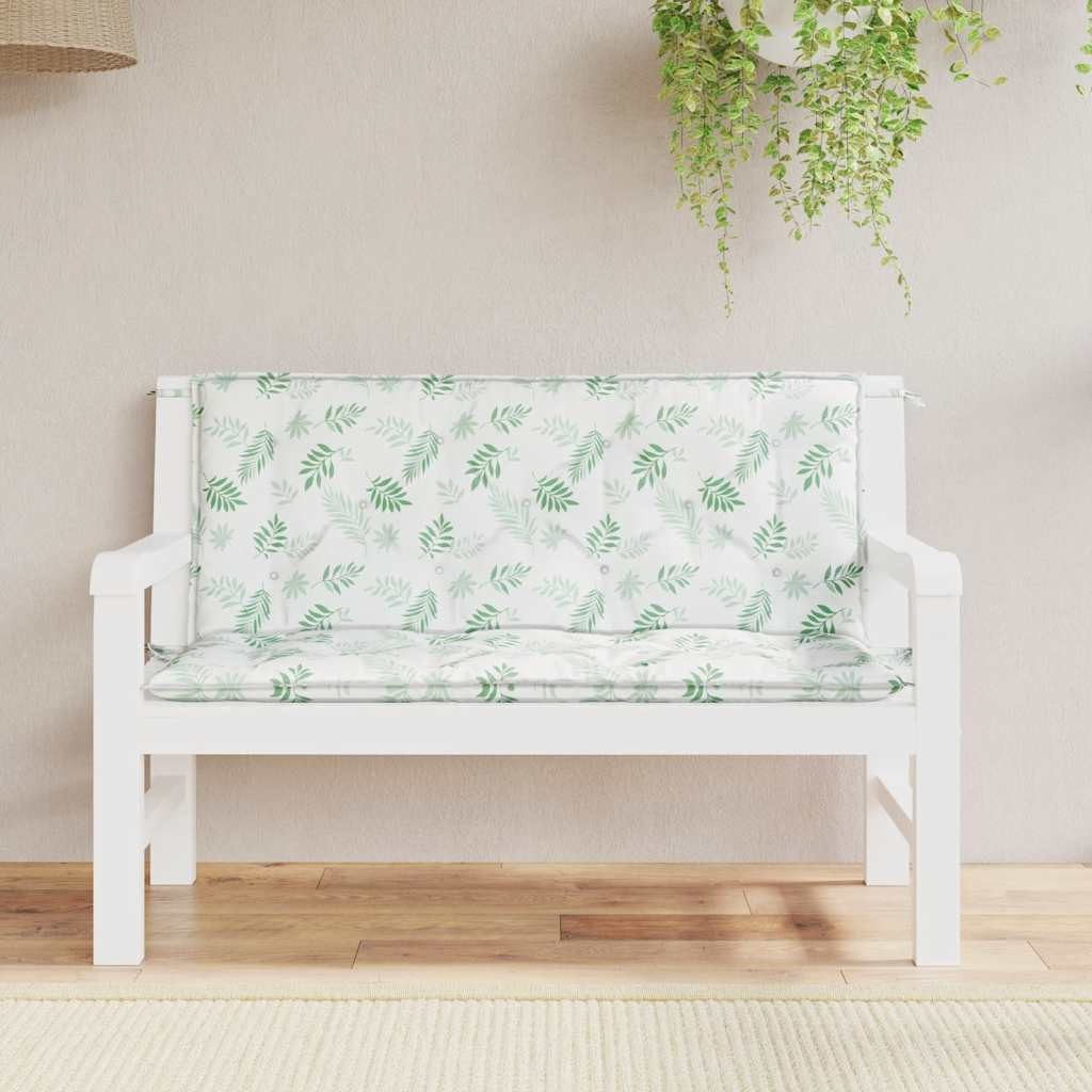 vidaXL Sitzauflage Gartenbank-Auflagen 2 Stk. Blattmuster günstig online kaufen