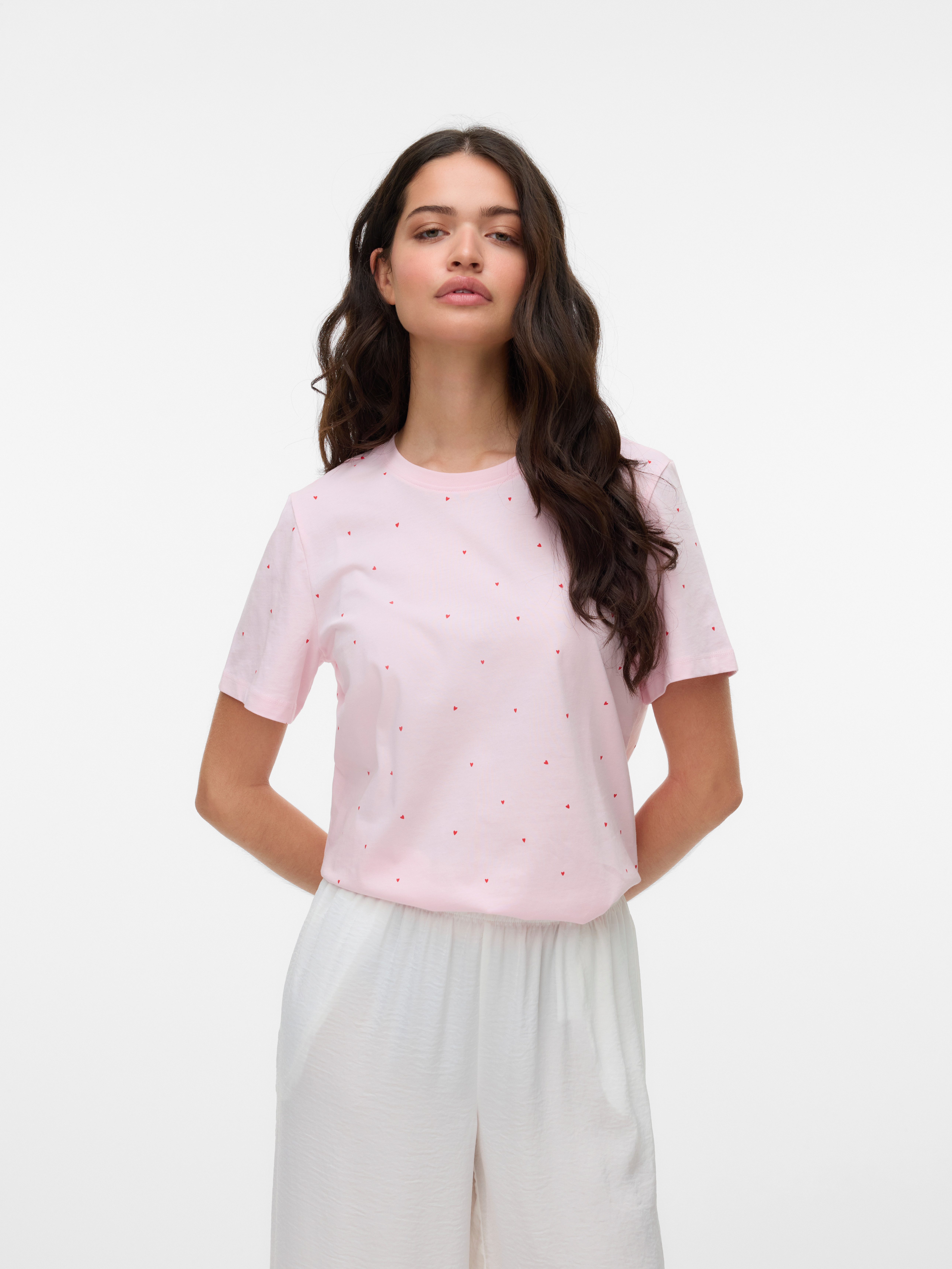 Vero Moda Kurzarmshirt VMPAULINA AOP SS T-SHIRT GA JRS NOOS Baumwolle, regu günstig online kaufen