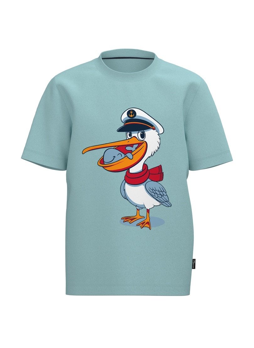 Trigema T-Shirt TRIGEMA T Shirt mit Pelikan Print (1-tlg)