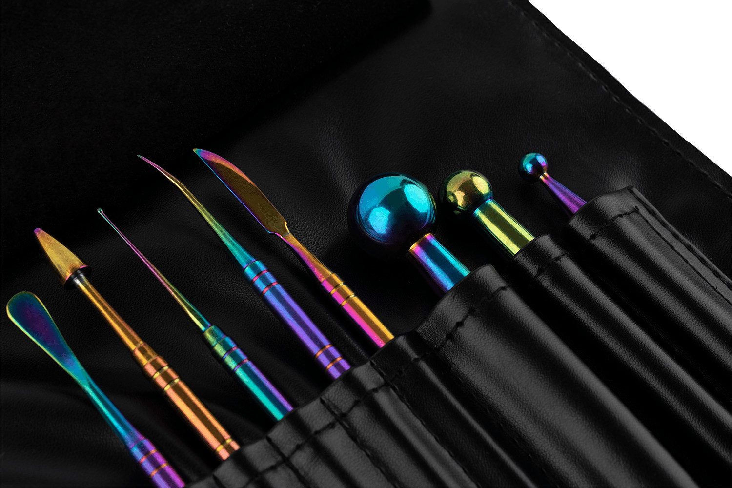 Sallys Modellierwerkzeug Set 8-teilig aus Edelstahl mit Spezial-Schimmeroptik – Bild 3 von 5