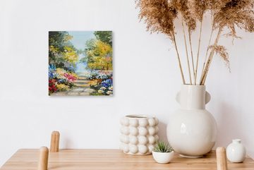 OneMillionCanvasses® Gemälde Malerei - Blumen - Natur - Ölfarbe, (1 St), Leinwand Bilder für Wohnzimmer Schlafzimmer