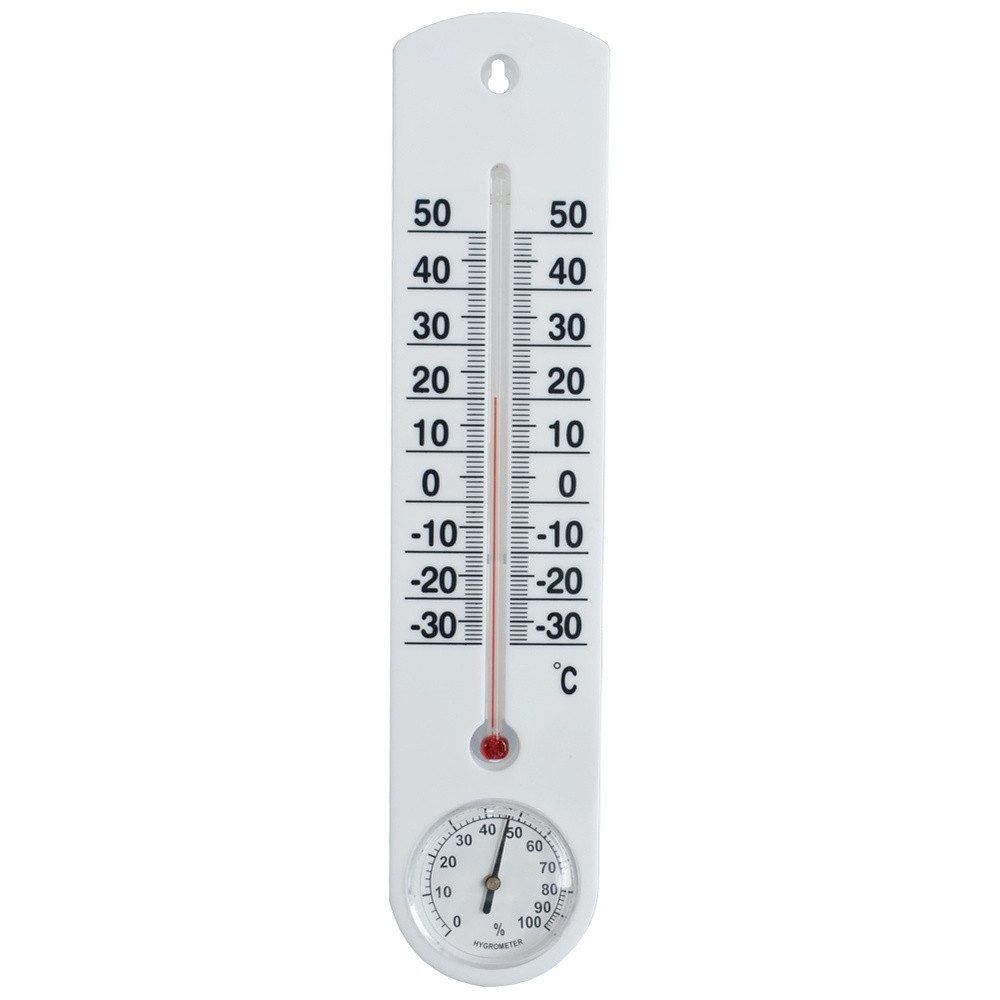 Orion Group Raumthermometer mit Hygrometer für innen & außen aus Kunststoff, Temperatur- und Feuchtigkeitsanzeige, robust, langlebig