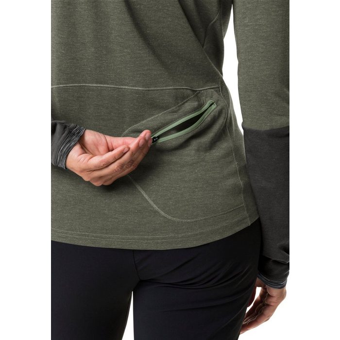 VAUDE Funktionsshirt WOMEN'S TREMALZO LS SHIRT (1-tlg) Rückentasche mit gewendetem Reißverschluss BB11009