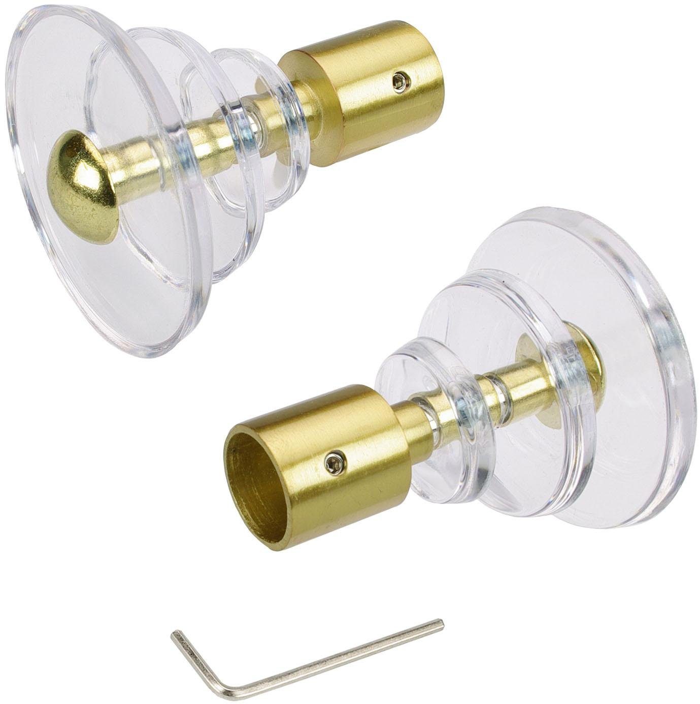 Gardinenstangen-Endstück Luna, Liedeco, Gardinen, (Set, 2-St), für Gardinenstangen Ø 16 mm matt/goldfarben | Gardinenstangen-Endstücke