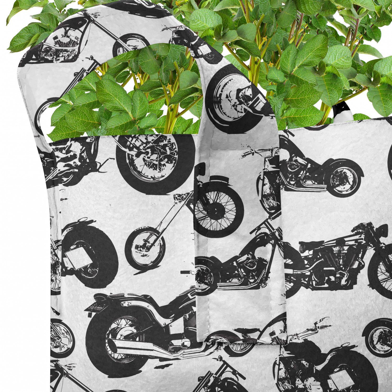 Schwarz-Weiss mit Stofftöpfe Alle Pflanzen, Motorrad für Abakuhaus hochleistungsfähig Griffen aus Modelle Pflanzkübel
