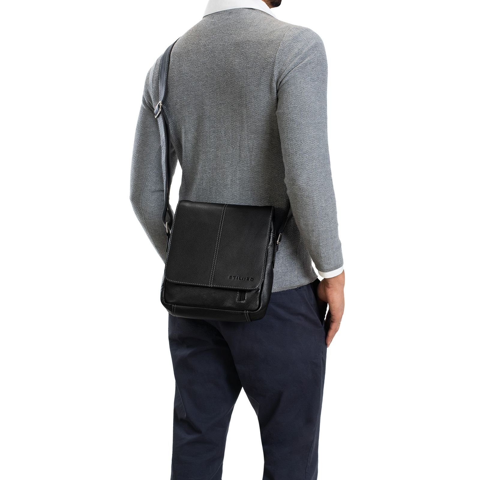 STILORD Schultertasche "Matt" Herrenhandtasche Leder Umhängetasche Männner Vintage