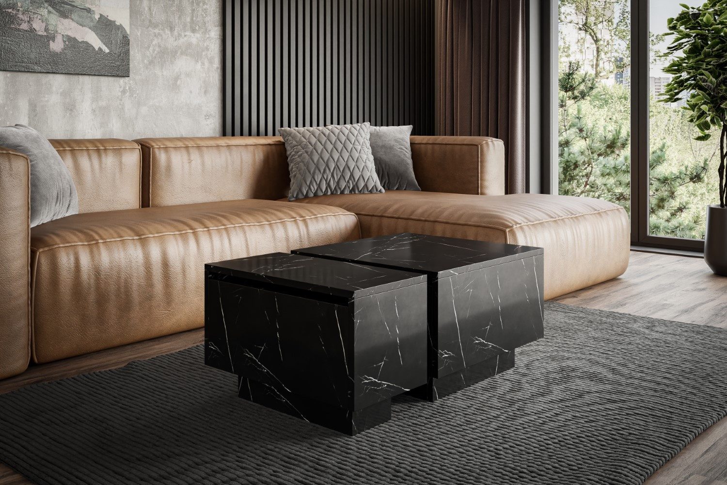 ALTDECOR Couchtisch MONA36 (Kaffeetisch Wohnzimmertisch Modern Sofatisch Stubentisch), Tisch für Couch aus hochwertigem Holzwerkstoff