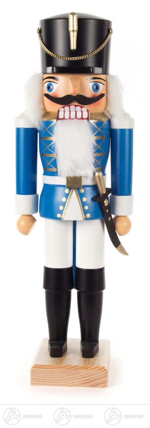 = Uniform NEU, und 34cm Höhe mit Nussknacker Schwert blau Husar Dregeno Nussknacker Erzgebirge