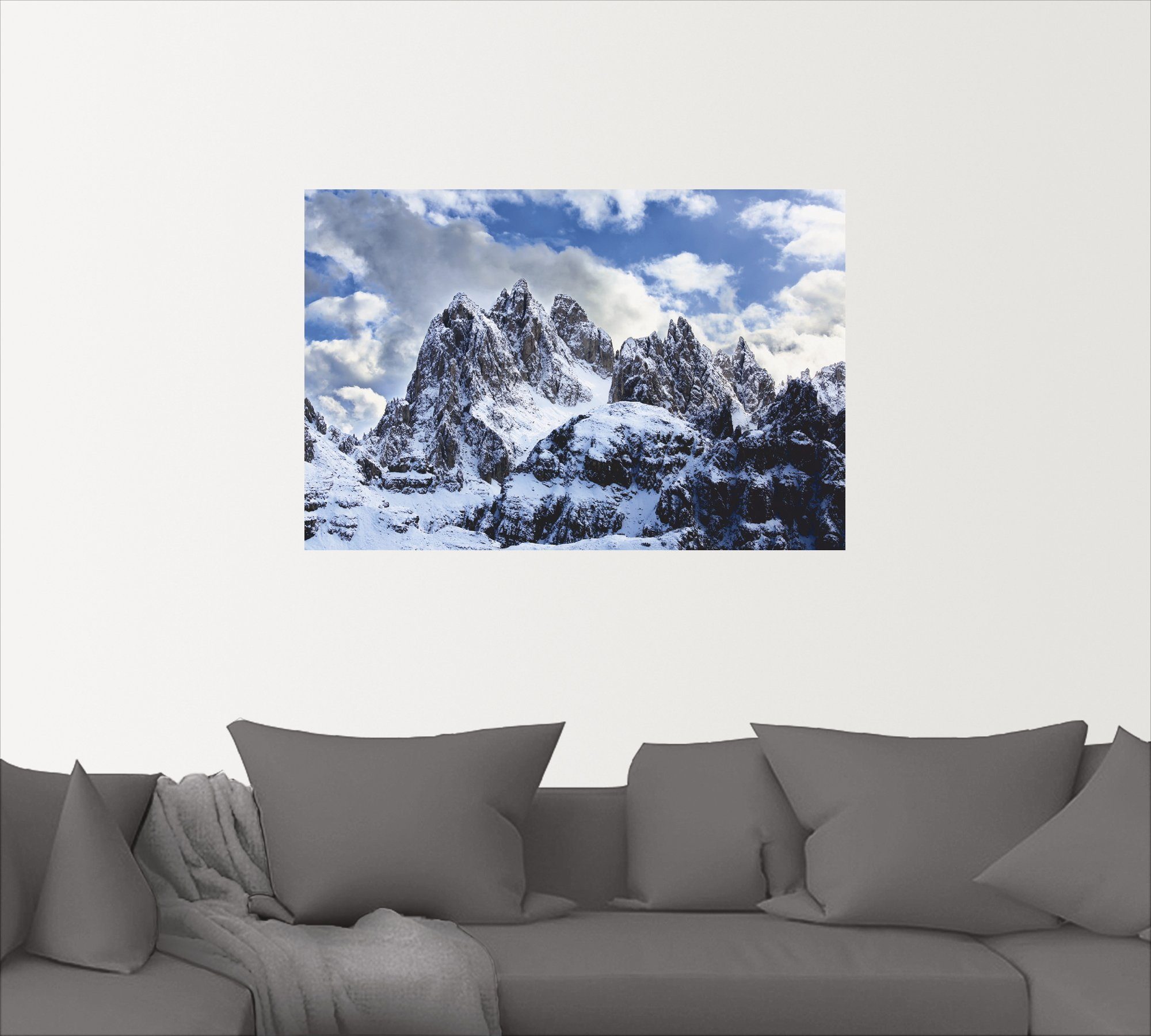 Wandbild versch. Dolomiten Poster Artland Zinnen in Leinwandbild, als (1 Drei St), Alubild, I, Größen Wandaufkleber oder Berge in den Umrundung