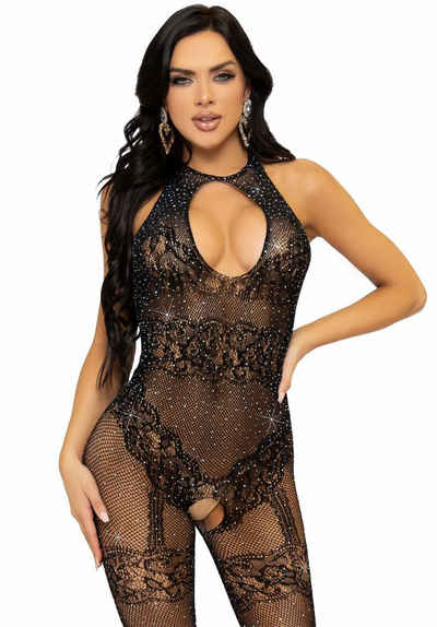 Leg Avenue Bodystocking-Ouvert Bodystocking mit Glitzer - schwarz