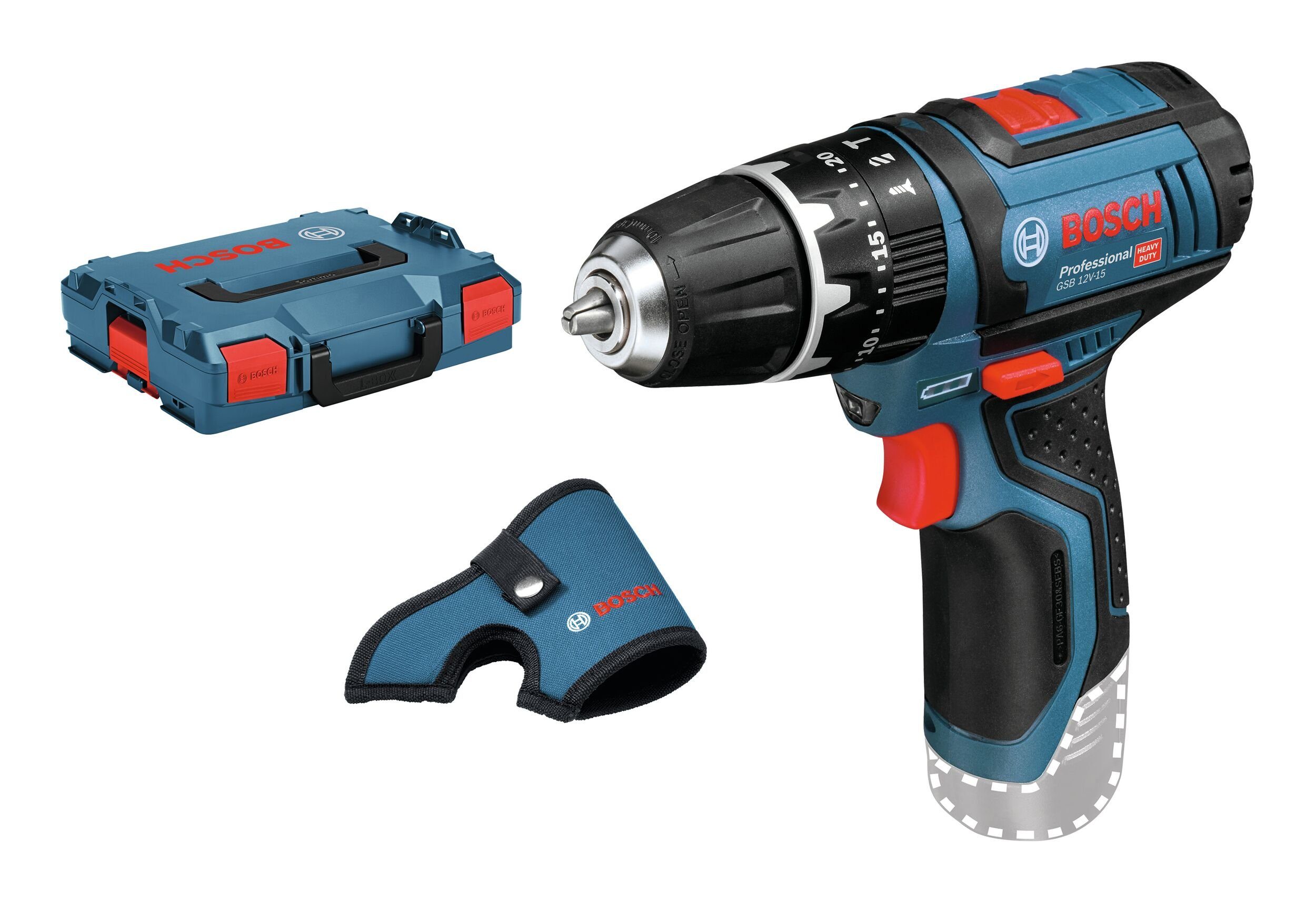 Bosch Professional Akku-Schlagbohrschrauber GSB 12V-15, 12 V, Ohne Akku - in L-BOXX 102