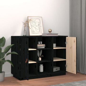 vidaXL Sideboard Sideboard Schwarz 100x40x75 cm Massivholz Kiefer (1 St)