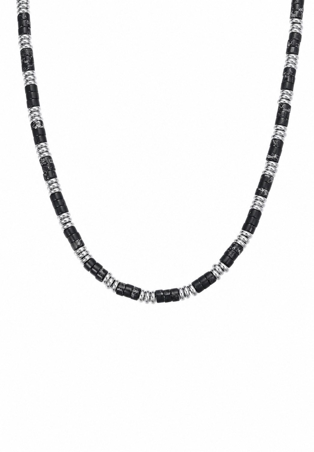 Hey Happiness Statementkette Chunky Bead, strukturiert in Grün oder Schwarz, Statement Damen Beaded Kette wasserfest, für Sommer Layerings