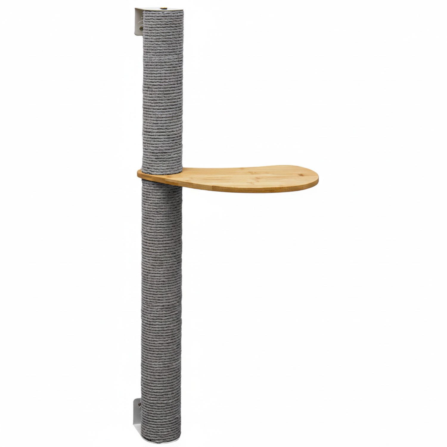 eyepower Kratzbaum zur Wandmontage - 96 cm Wandkratzbaum für Katzen mit 1 Bambus Plateau, Sisalstamm Wand - Katzenkratzbaum platzsparend - Kletterwand Katze