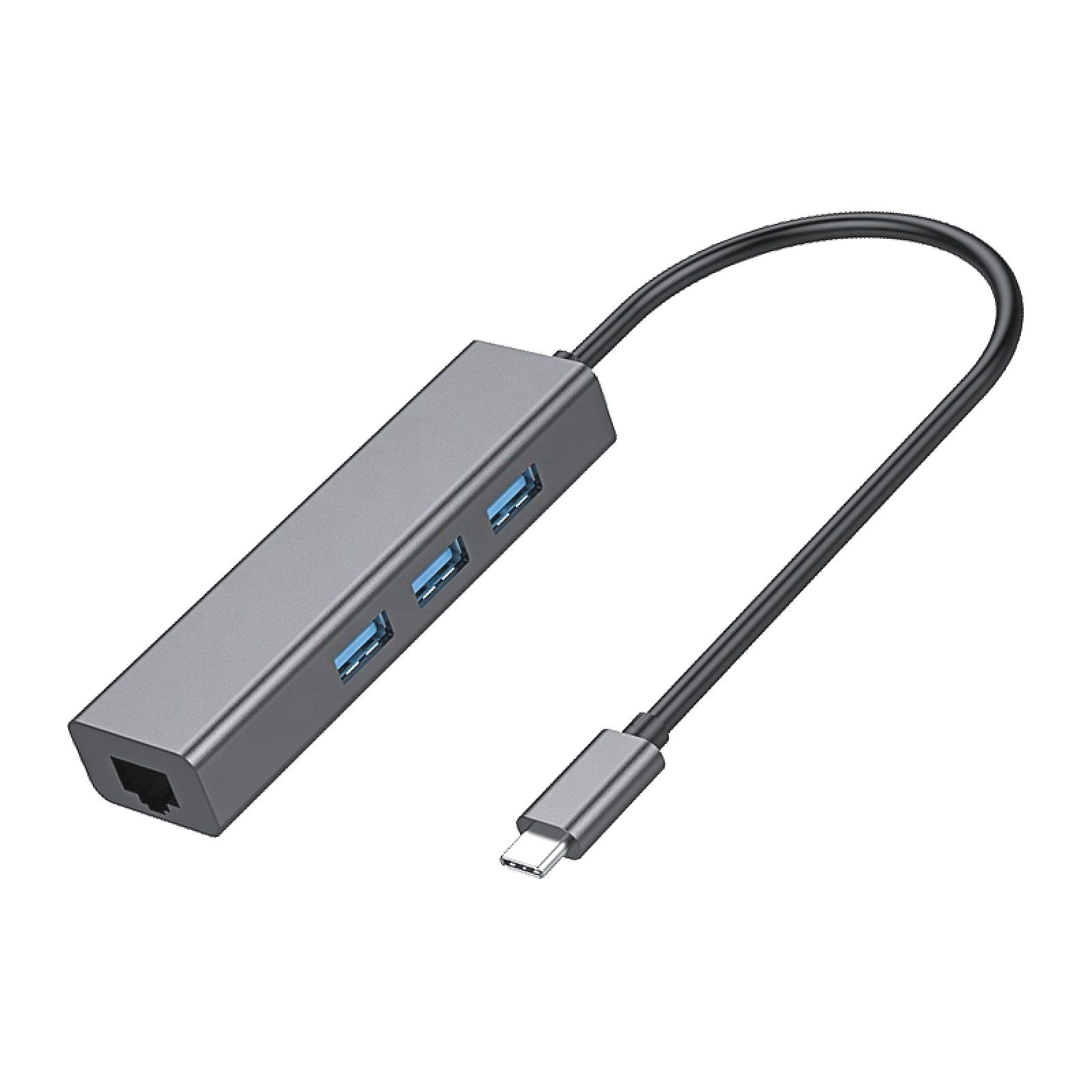 BRAINZAP USB-C Gigabit Ethernet Adapter Netzwerk-Adapter, Gigabit Ethernet, RJ-45