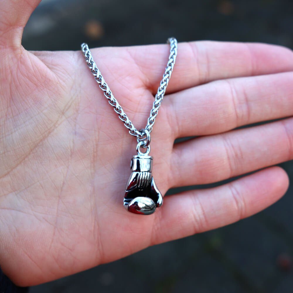 DALMARO Edelstahlkette Lederkette Edelstahl 316 BOXING GLOVE, Herren Biker günstig online kaufen