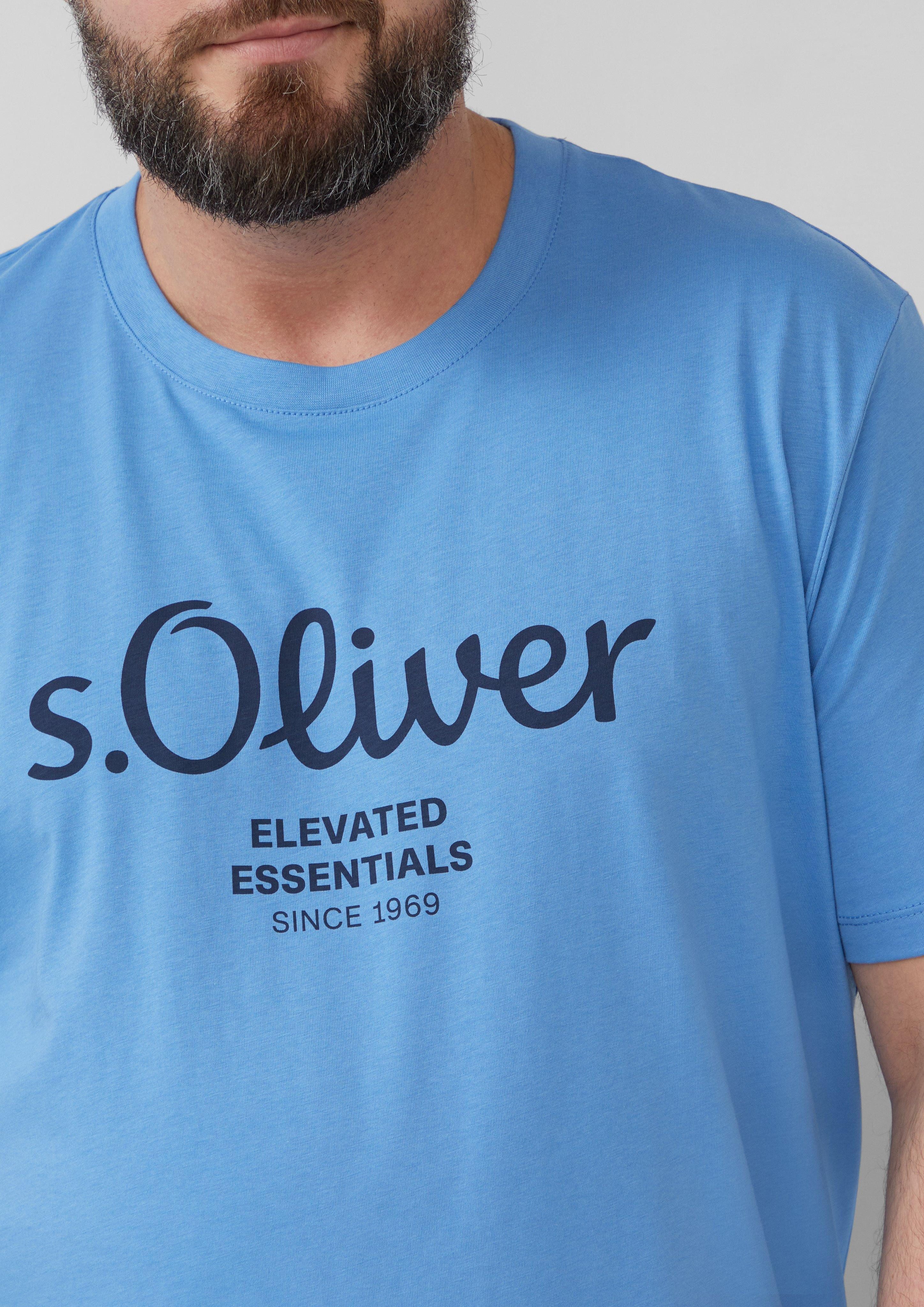 s.Oliver Kurzarmshirt Baumwoll-T-Shirt mit Logo-Print günstig online kaufen