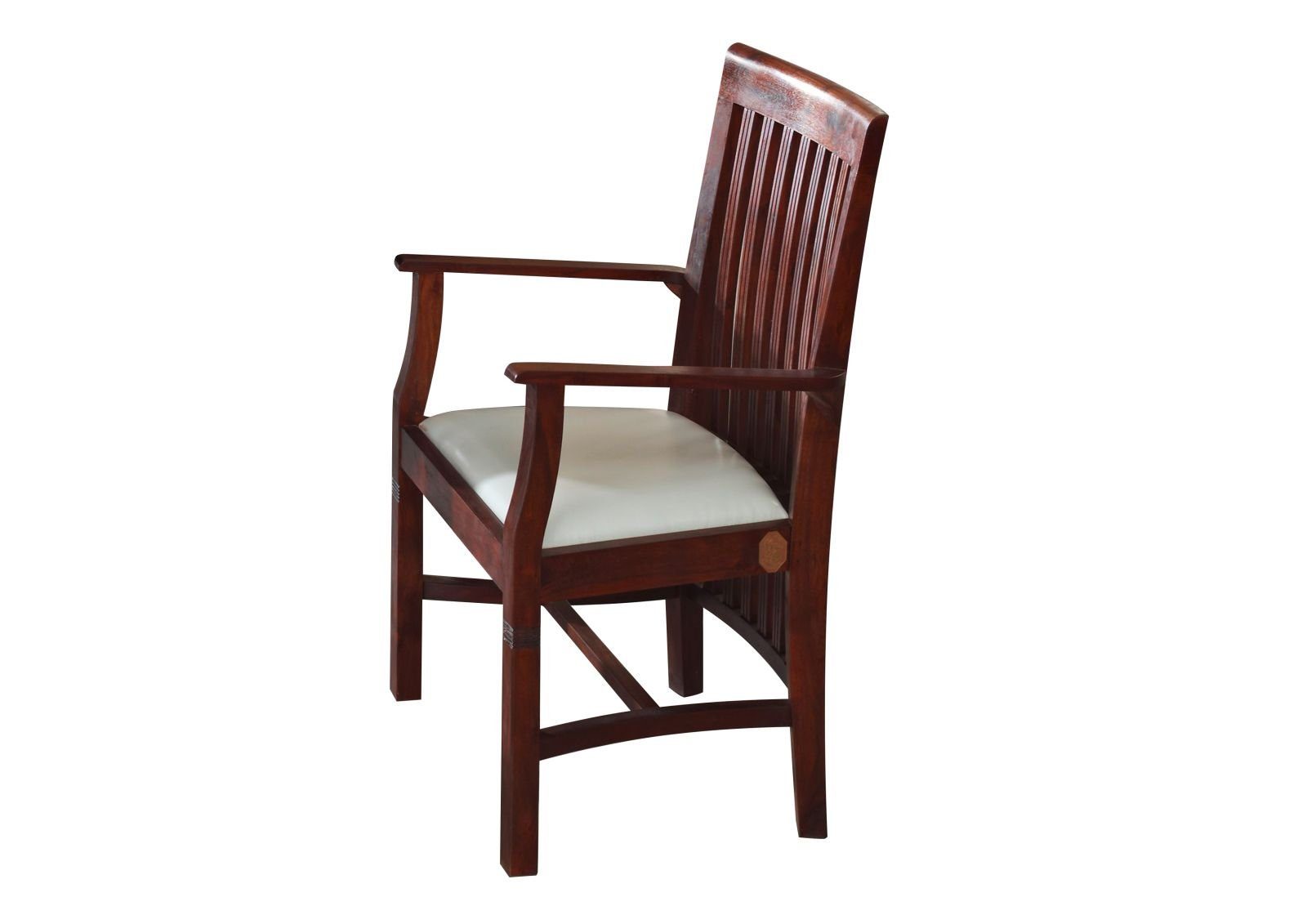 Massivmoebel24 Sessel (OXFORD Sessel Bangalore #2 Polster weiß), OXFORD Sessel Bangalore #2 Polster weiß