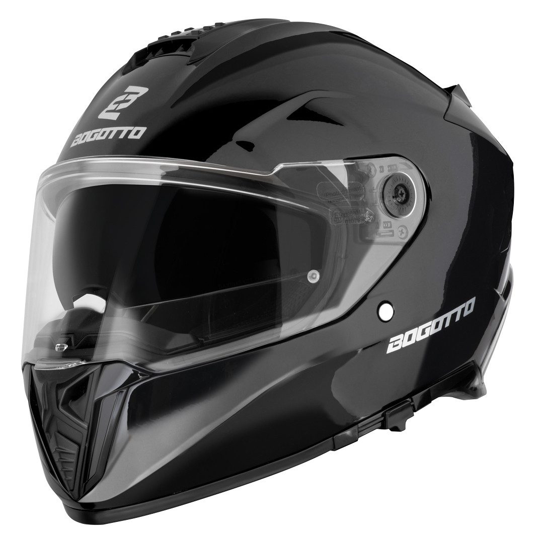 Bogotto Motorradhelm FF122 SVK Solid Helm, Vorbereitet Für Kommunikationssystem,integriertes Sonnenvisier