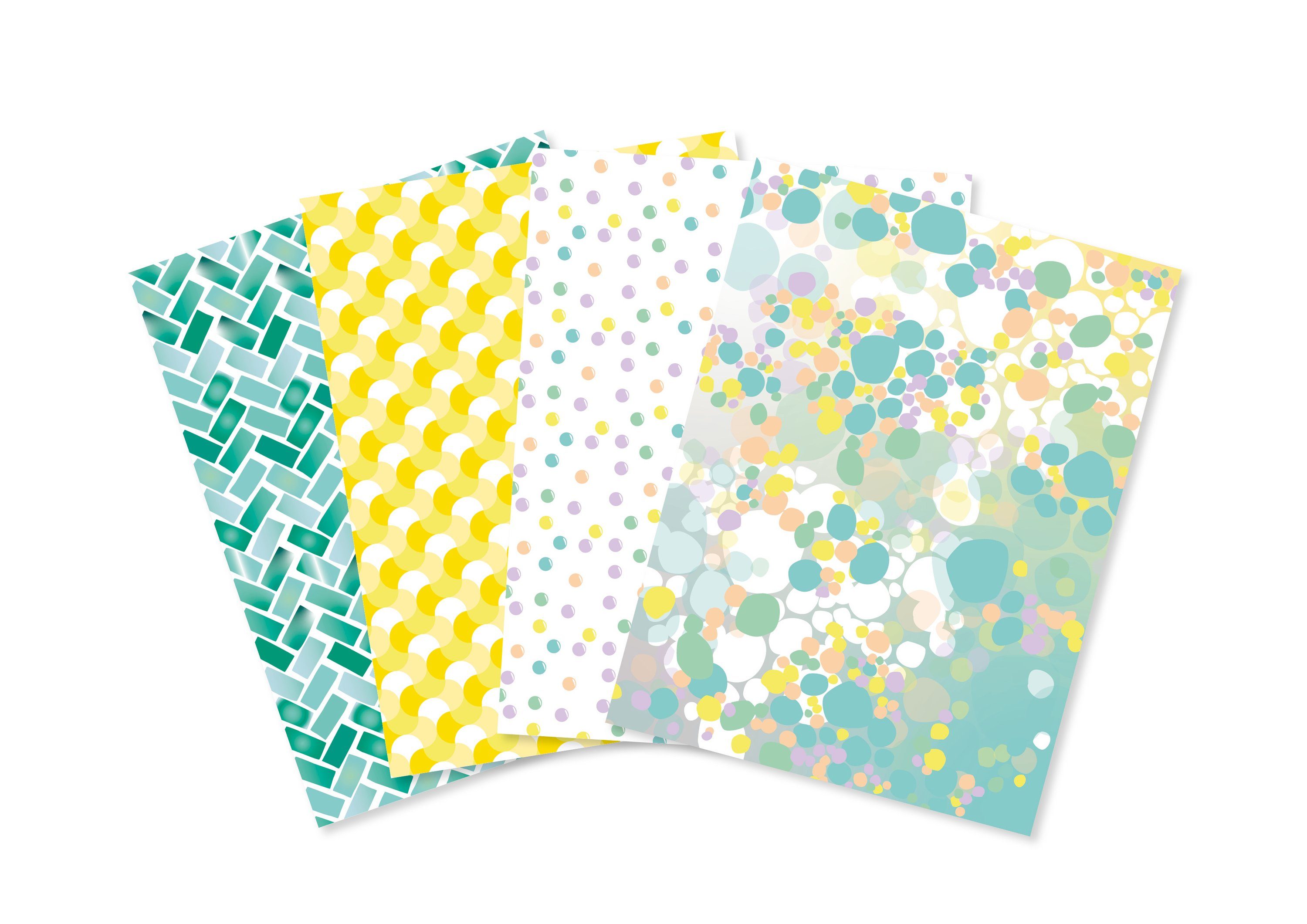 décopatch Motivpapier Pocket Hot-Foil Collection Magic Colours, 4 Stück 40 cm x 30 cm
