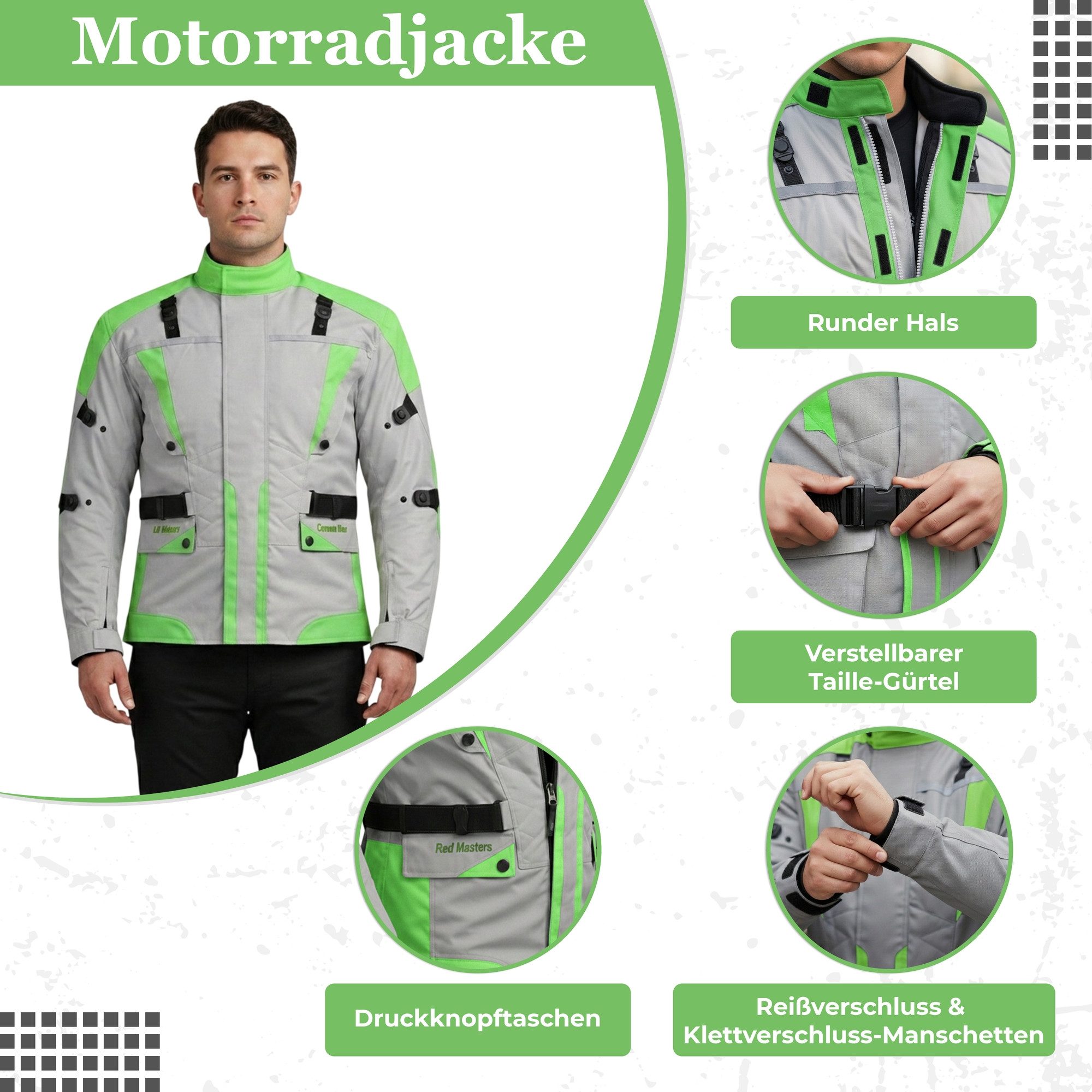German Wear Motorradjacke GW309J Textilien Jacke Motorradjacke Kombigeeignet jacke