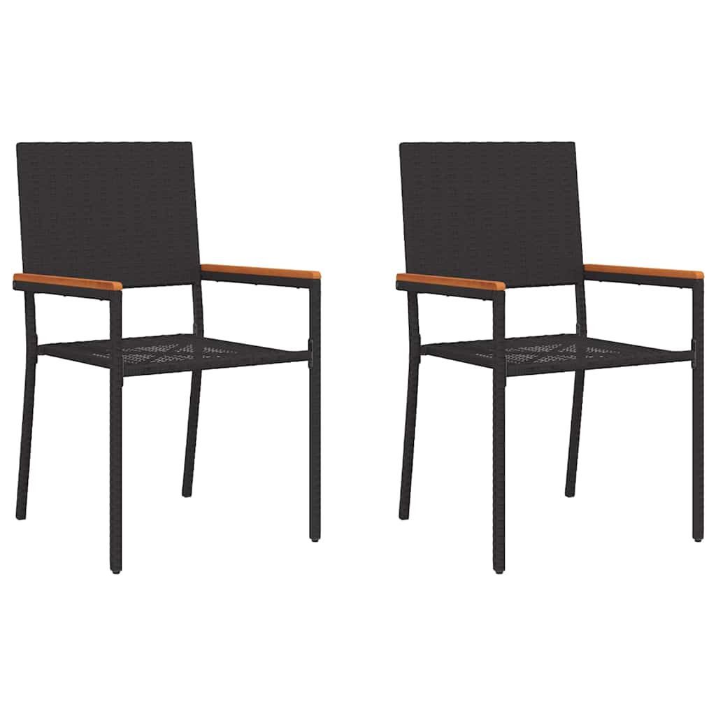 vidaXL Gartenstuhl Garten Stapelstühle 2 Stk. Schwarz und Braun (2 St)