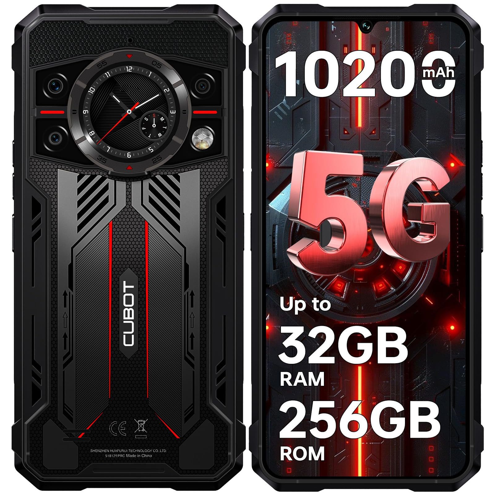 Cubot KINGKONG 11 5G Outdoor Smartphone (17,07 cm/6.72 Zoll, 256 GB Speicherplatz, 108 MP Kamera, Android 15, 10200mAh, NFC, OTG, IP68 Wasserdicht Baustellenhandy)
