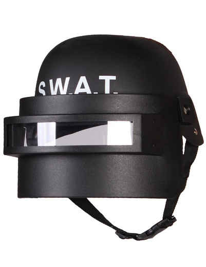thetru Kostüm Schwarzer SWAT Helm für Kinder, Zubehör Police Ko