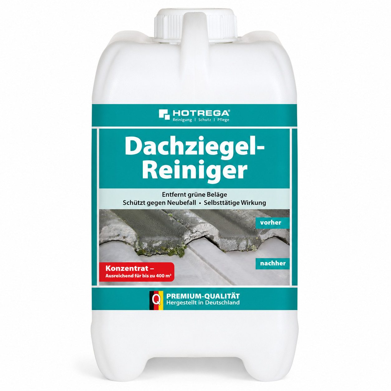 HOTREGA® Dachziegel Reiniger Grünbelagentferner Steinreiniger Dachreiniger 2L Reinigungskonzentrat