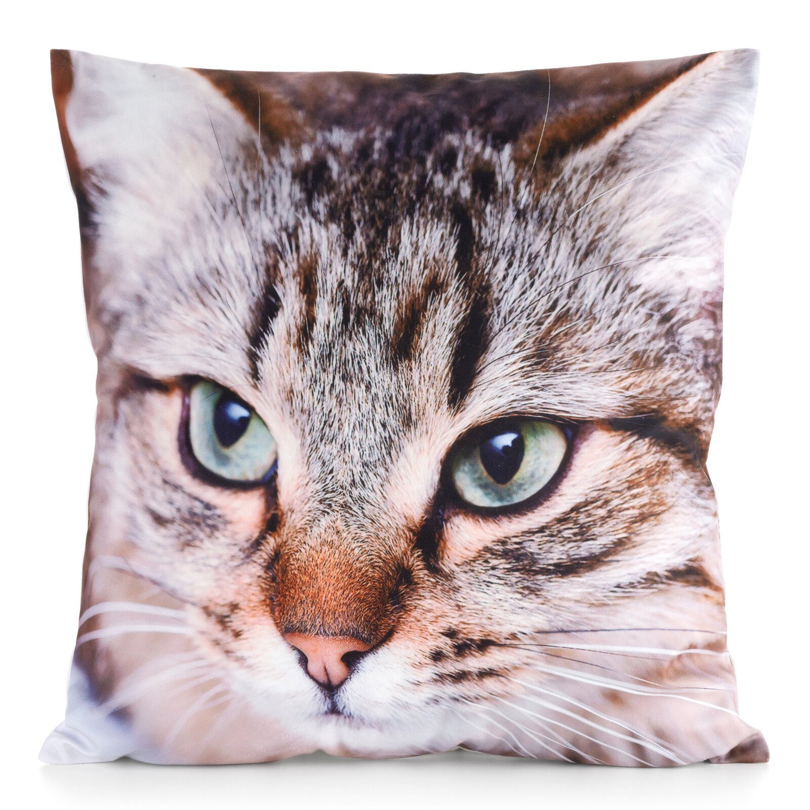 Eurofirany Kissenbezüge ANIMAL Kissenhülle mit Hunde- und Katzenmotiv 45x45 Muster Tiere, Reißverschluss Digitaldruck Geschenkidee für Tierliebhaber