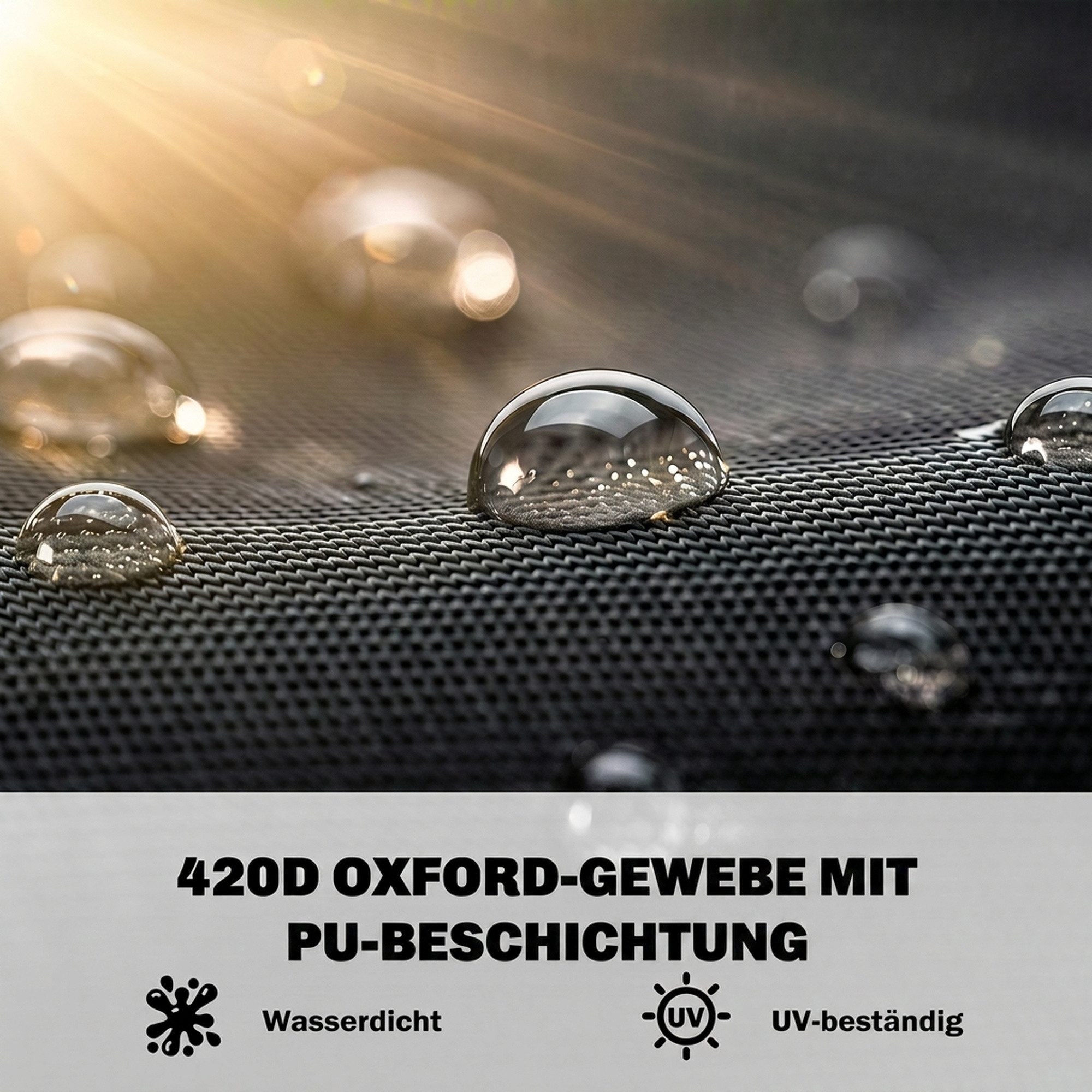 Outsunny Gartenmöbel-Schutzhülle Hollywoodschaukel Abdeckung mit UV-Schutz (Schutzhülle für Gartenschaukel, 1-St., Abdeckhaube), Oxford, Schwarz, 220 x 125 x 17 – Bild 5 von 5