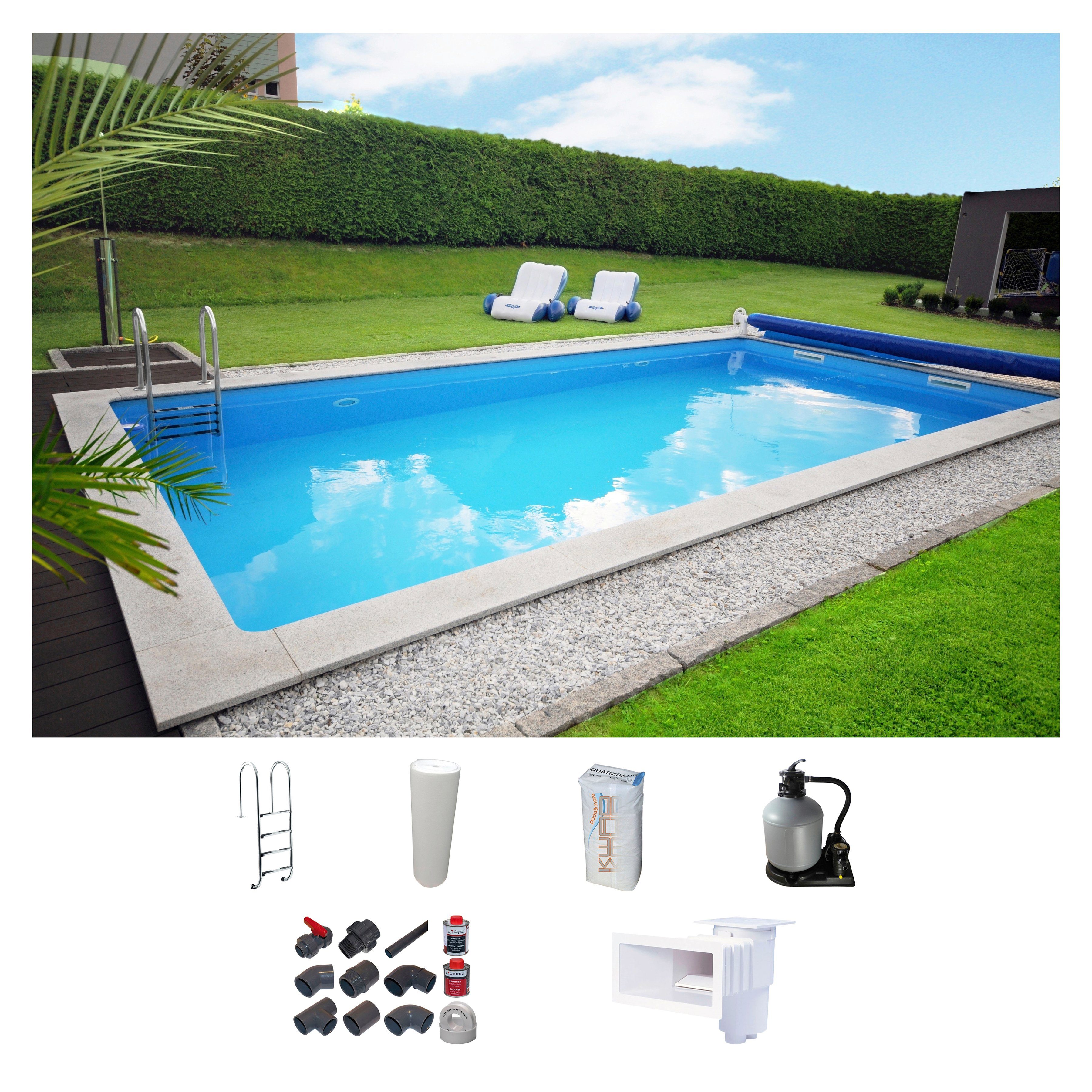 KWAD Rechteckpool mit Edelstahlleiter (Set), in günstig online kaufen