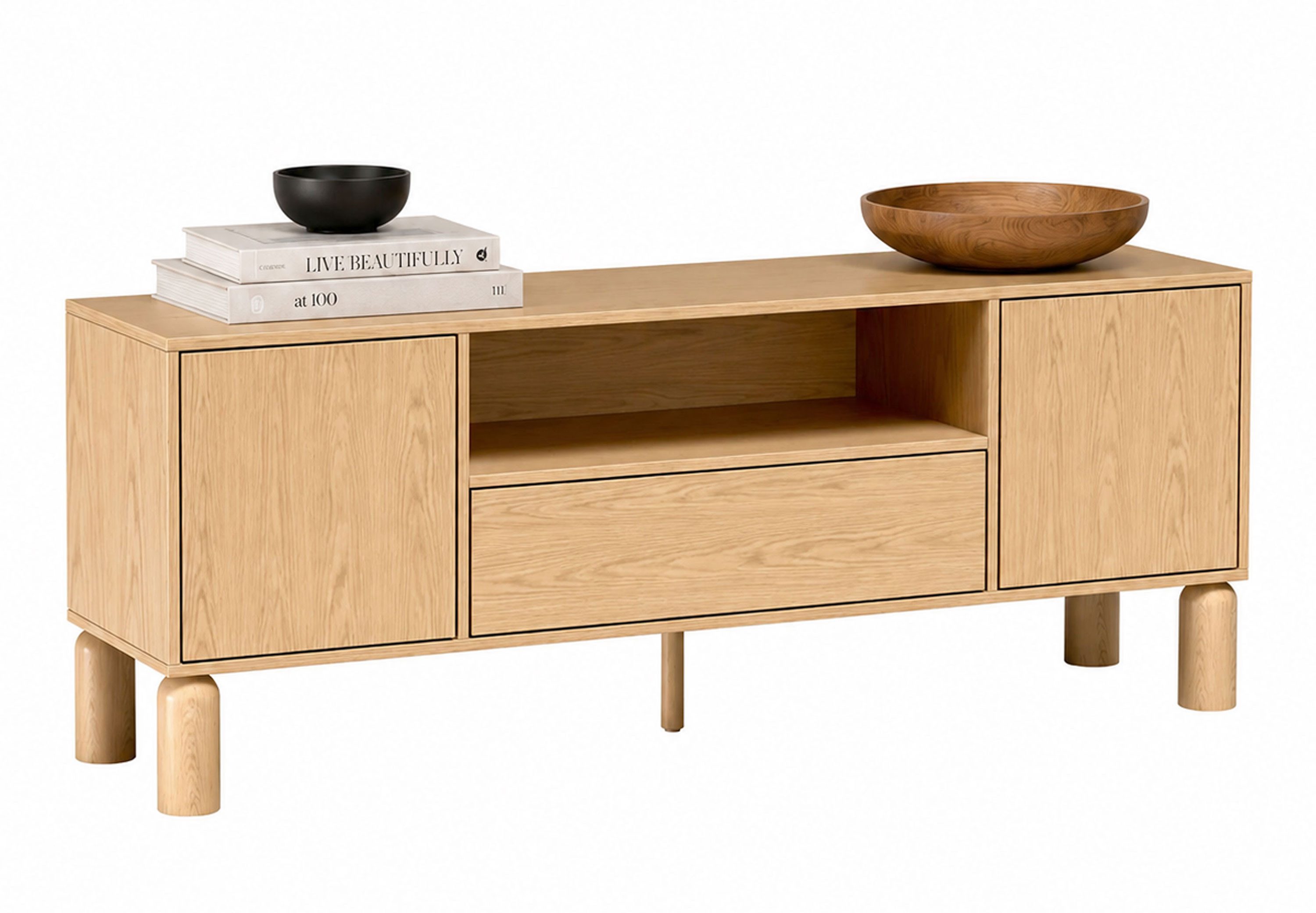 Lookway TV-Schrank LINDEN mit offenem Regal und Schublade Breite: 160 cm