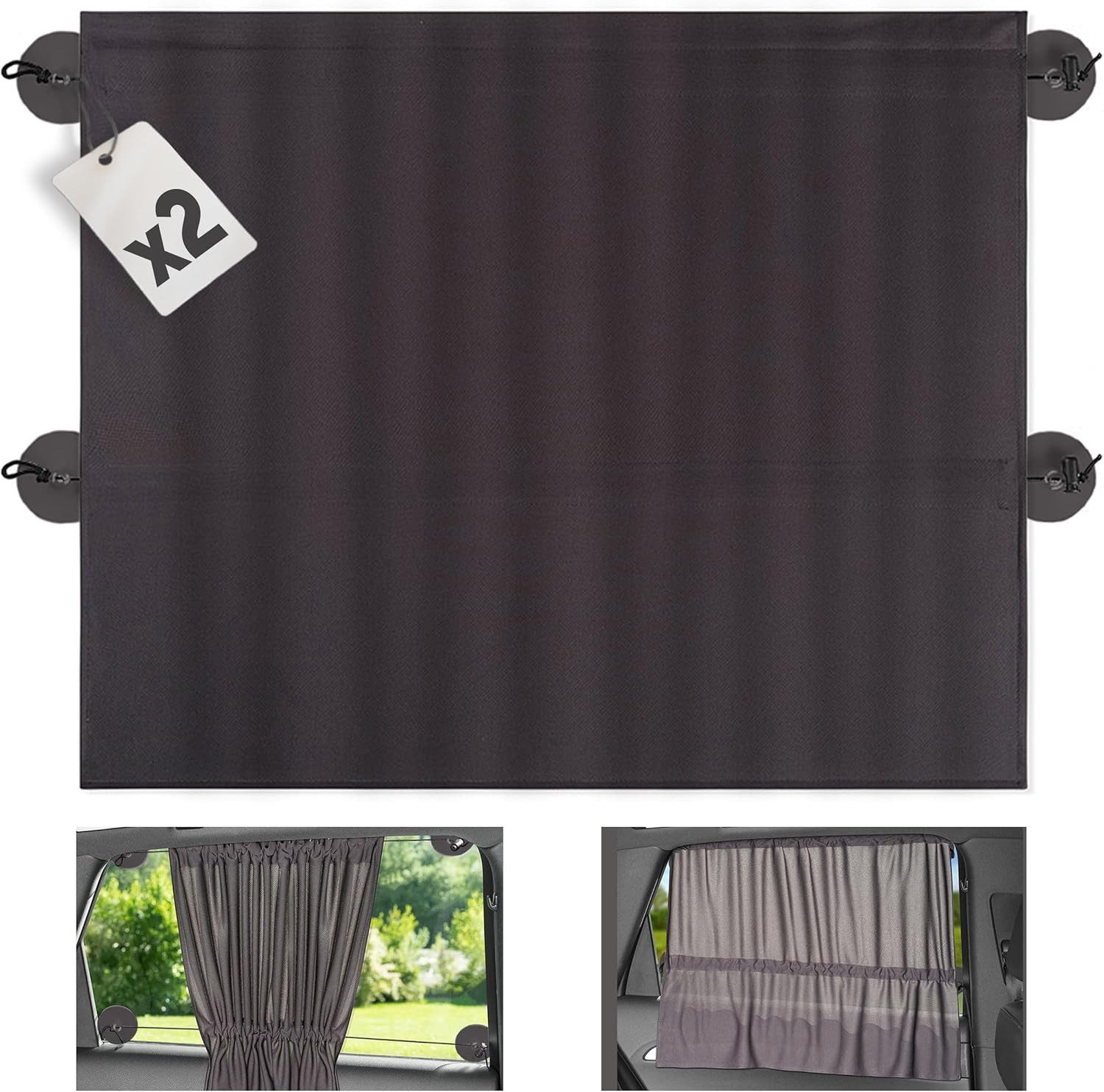 FELIXLEO Autosonnenschutz Sonnenschutz Auto Vorhang, Baby XXL 68x50 cm Seitenscheibe