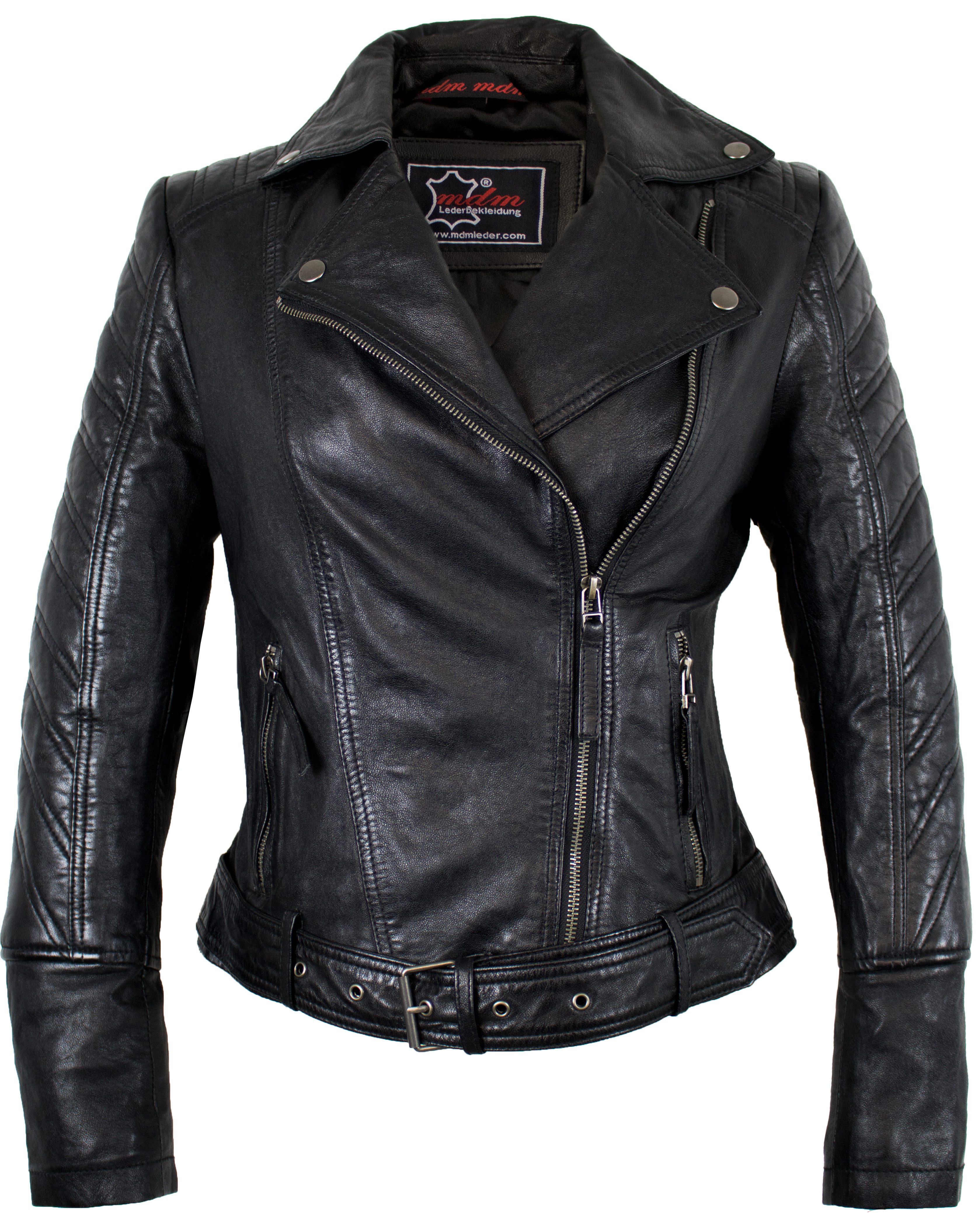 MDM Bikerjacke Damen Lederjacke Echtleder Leichte günstig online kaufen